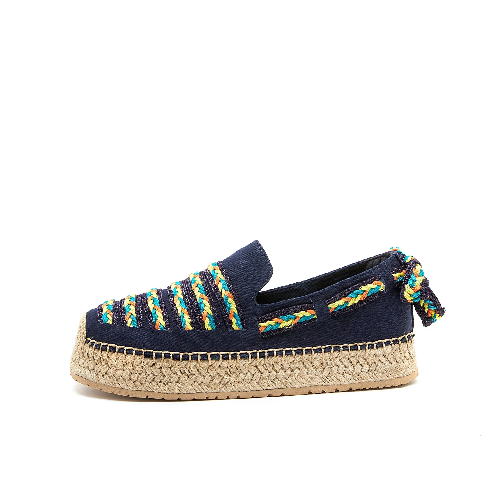 Handmade Women’s Slip-On Espadrille Canvas Loafers in Yellow-05321W