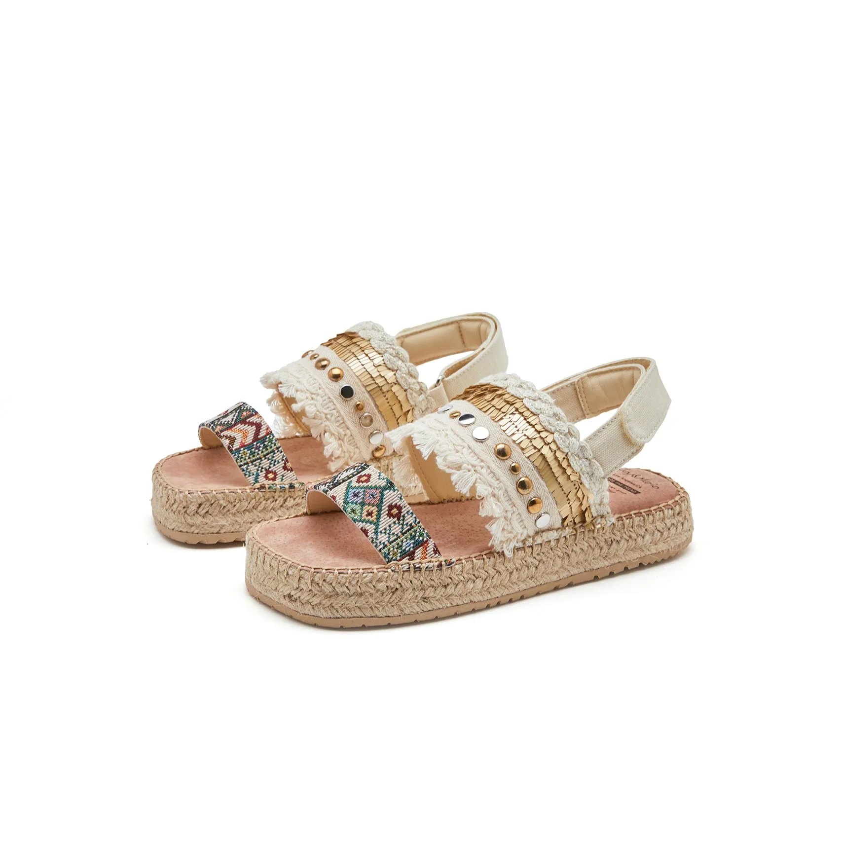 Handmade Women’s Slip-On Espadrille Fabric Loafers Flats Sandal-05372W