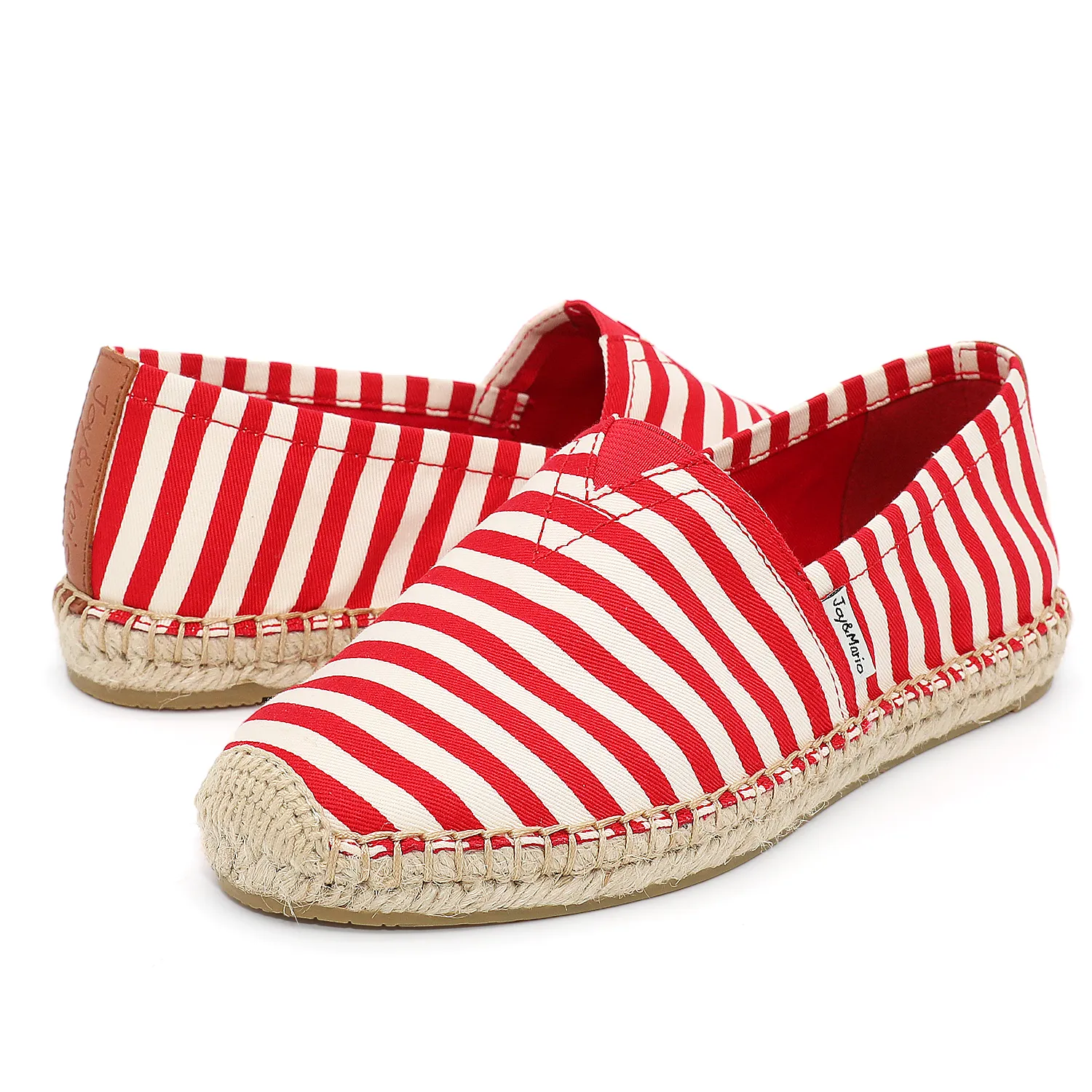 Handmade Women’s Slip-On Espadrille Stripe Loafers Flats-A01601W