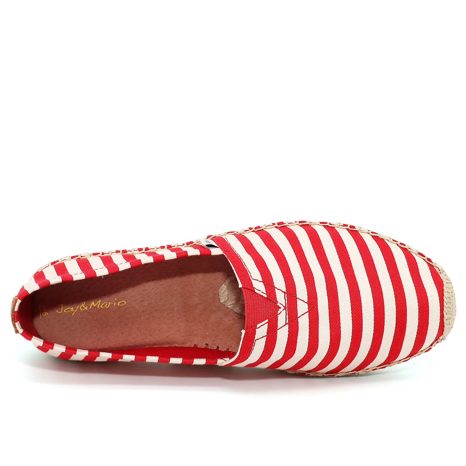 Handmade Women’s Slip-On Espadrille Stripe Loafers Flats-A01601W