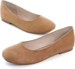 Hee grand Square Toe Ballet Flats for Women Rhinestones Chains Black Suede Dress Shoes Comfort Slip-On Loafers