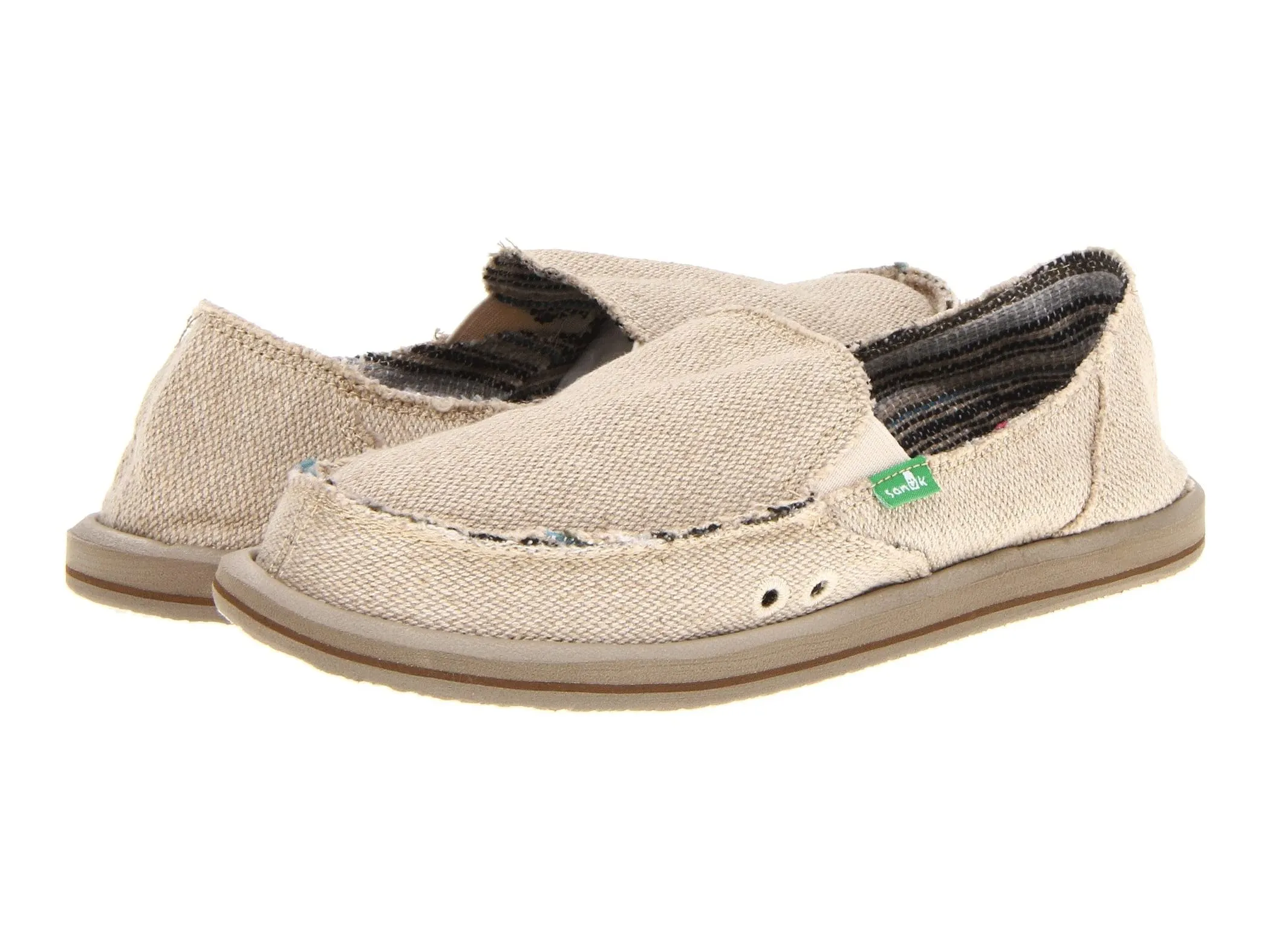 Hemp Sanuk Casual On Hot bargain Natural Rounded Comfortable Toe Closed Donna Compact Loafer Slip