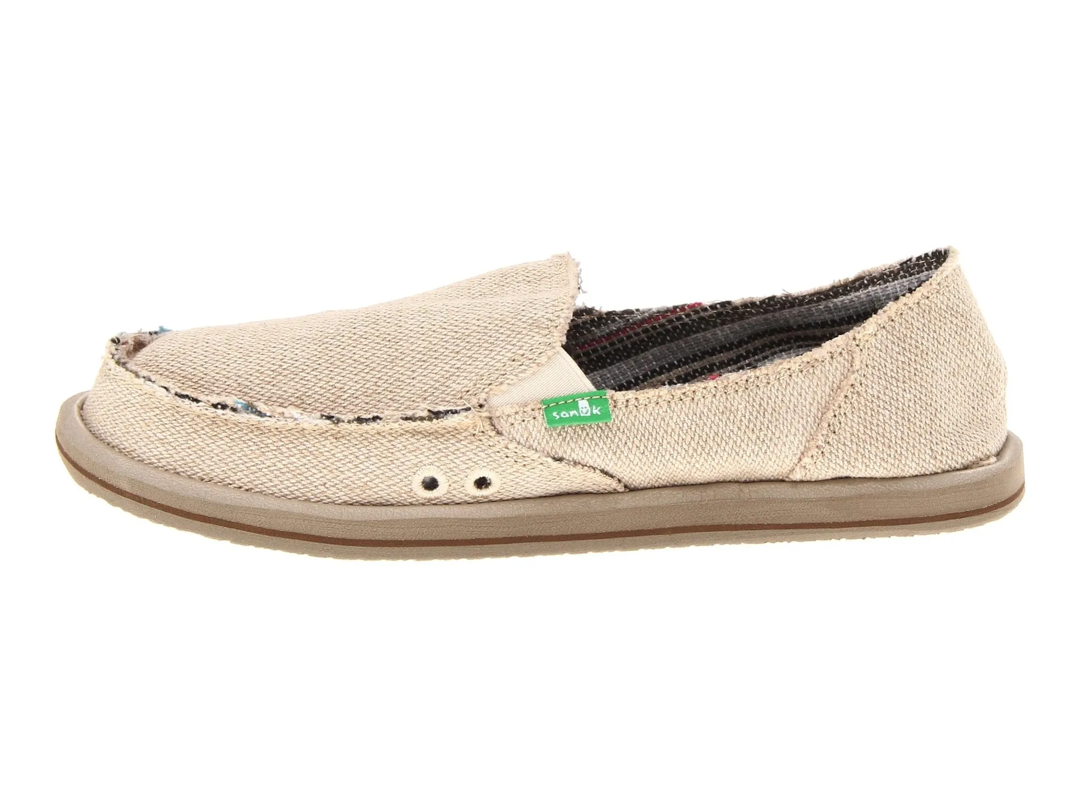 Hemp Sanuk Casual On Hot bargain Natural Rounded Comfortable Toe Closed Donna Compact Loafer Slip