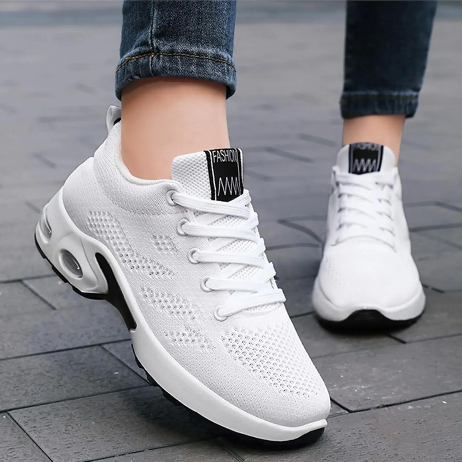 HINDOLA Womens Sneakers Air Cushion Running Shoes Lightweight Tennis Walking Shoes Mesh Breathable Sneakers Athletic Non Slip Shoes