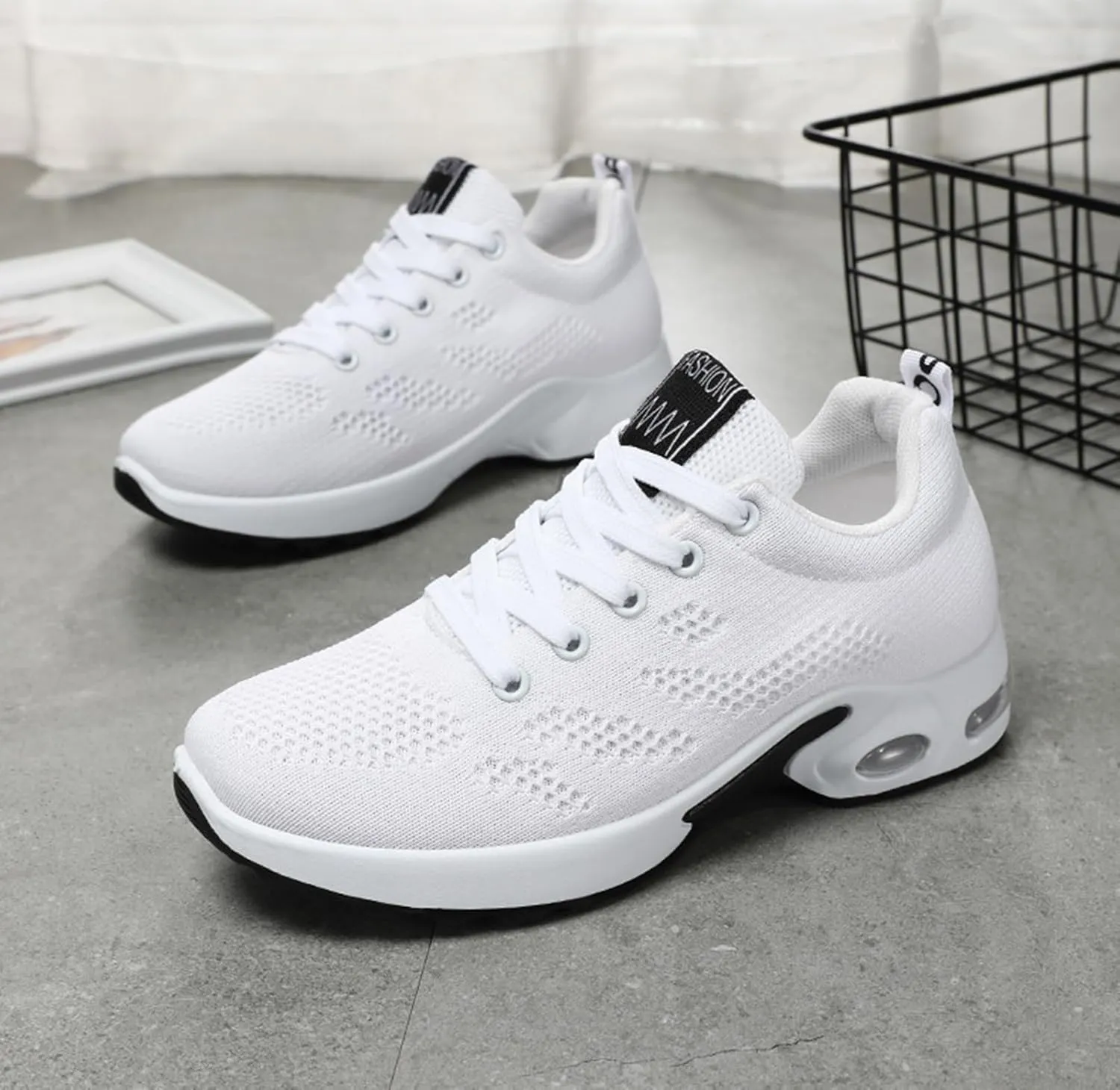 HINDOLA Womens Sneakers Air Cushion Running Shoes Lightweight Tennis Walking Shoes Mesh Breathable Sneakers Athletic Non Slip Shoes