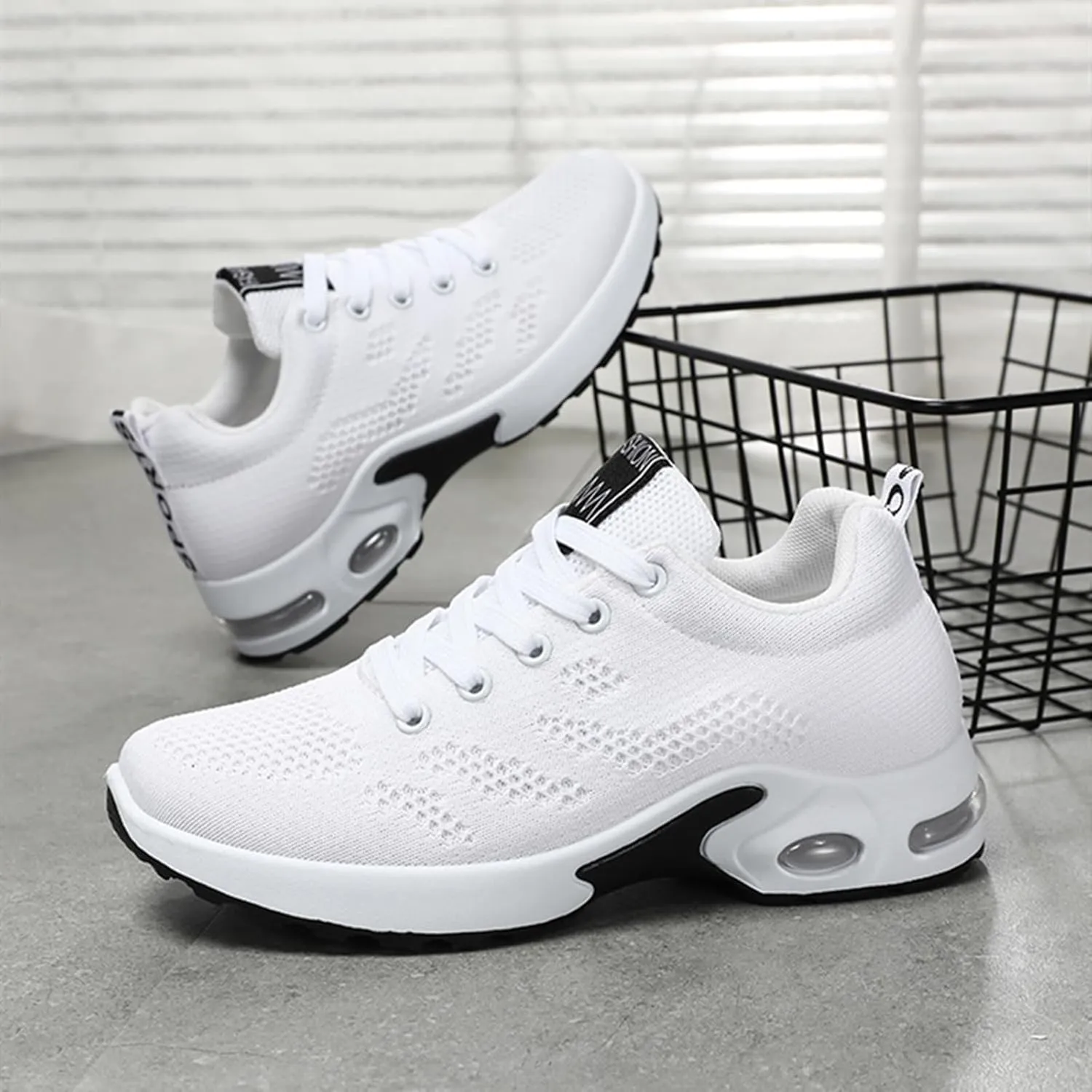 HINDOLA Womens Sneakers Air Cushion Running Shoes Lightweight Tennis Walking Shoes Mesh Breathable Sneakers Athletic Non Slip Shoes
