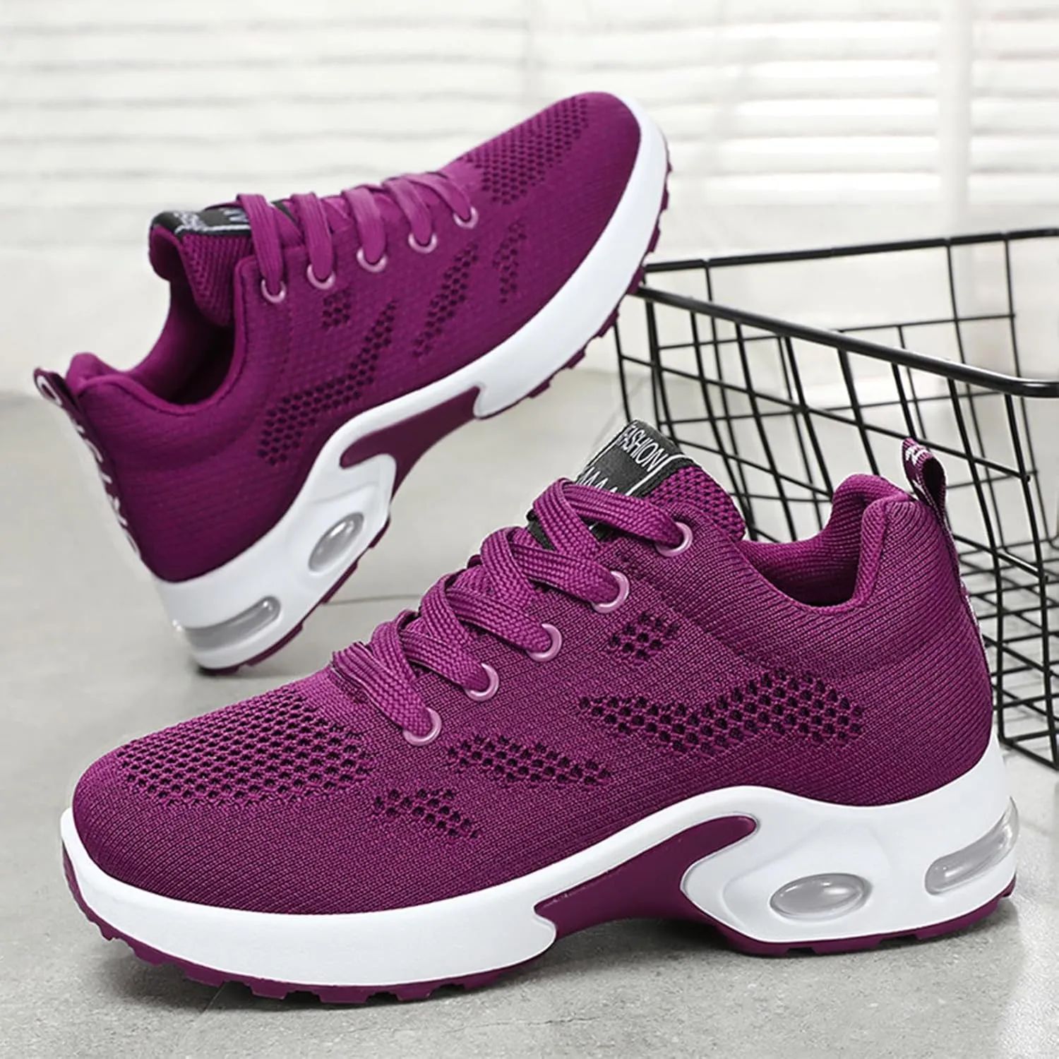 HINDOLA Womens Sneakers Air Cushion Running Shoes Lightweight Tennis Walking Shoes Mesh Breathable Sneakers Athletic Non Slip Shoes
