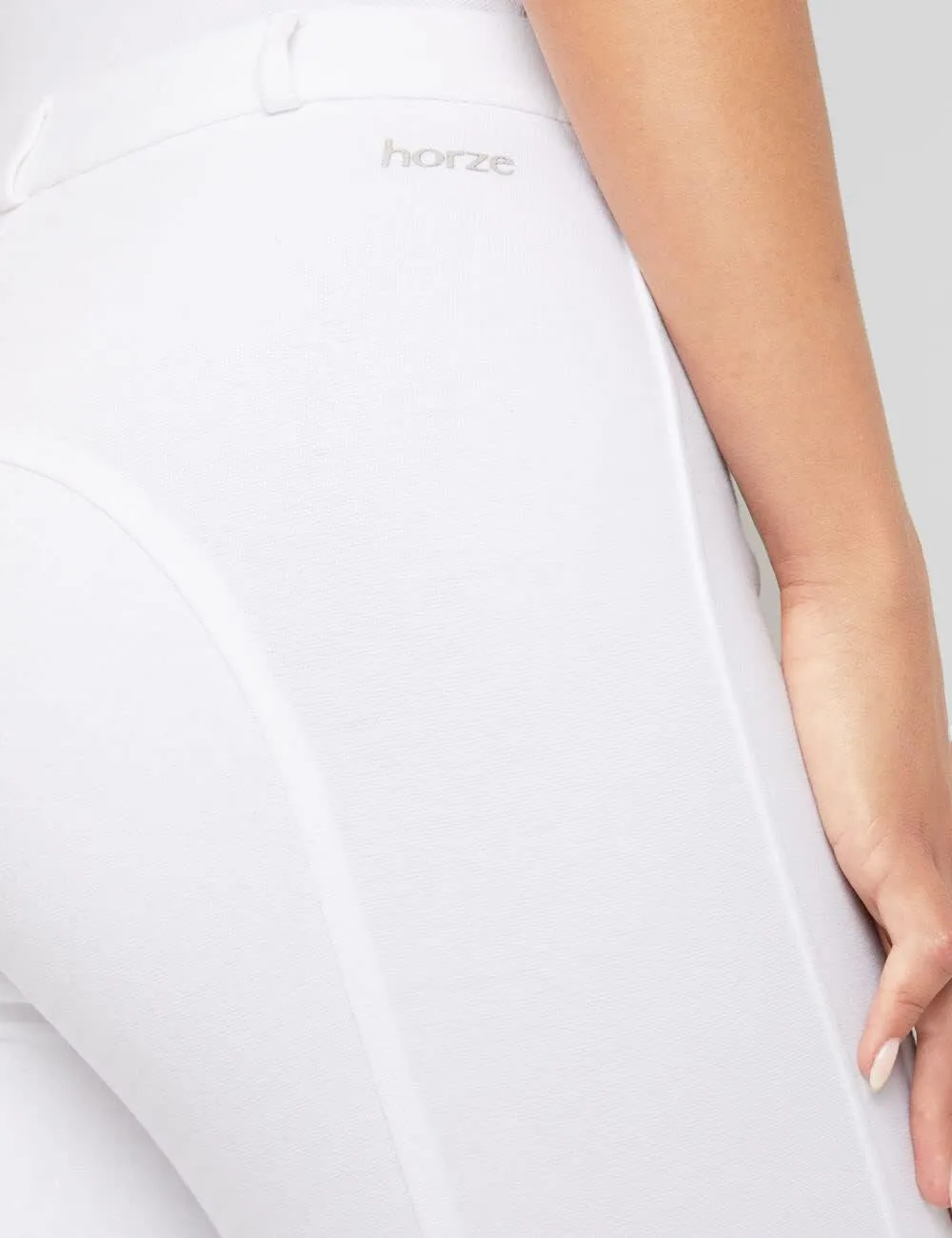 HORZE Active Women's Horse Riding Silicone Grip Full Seat Breeches | Midrise Waist with Front Pocket
