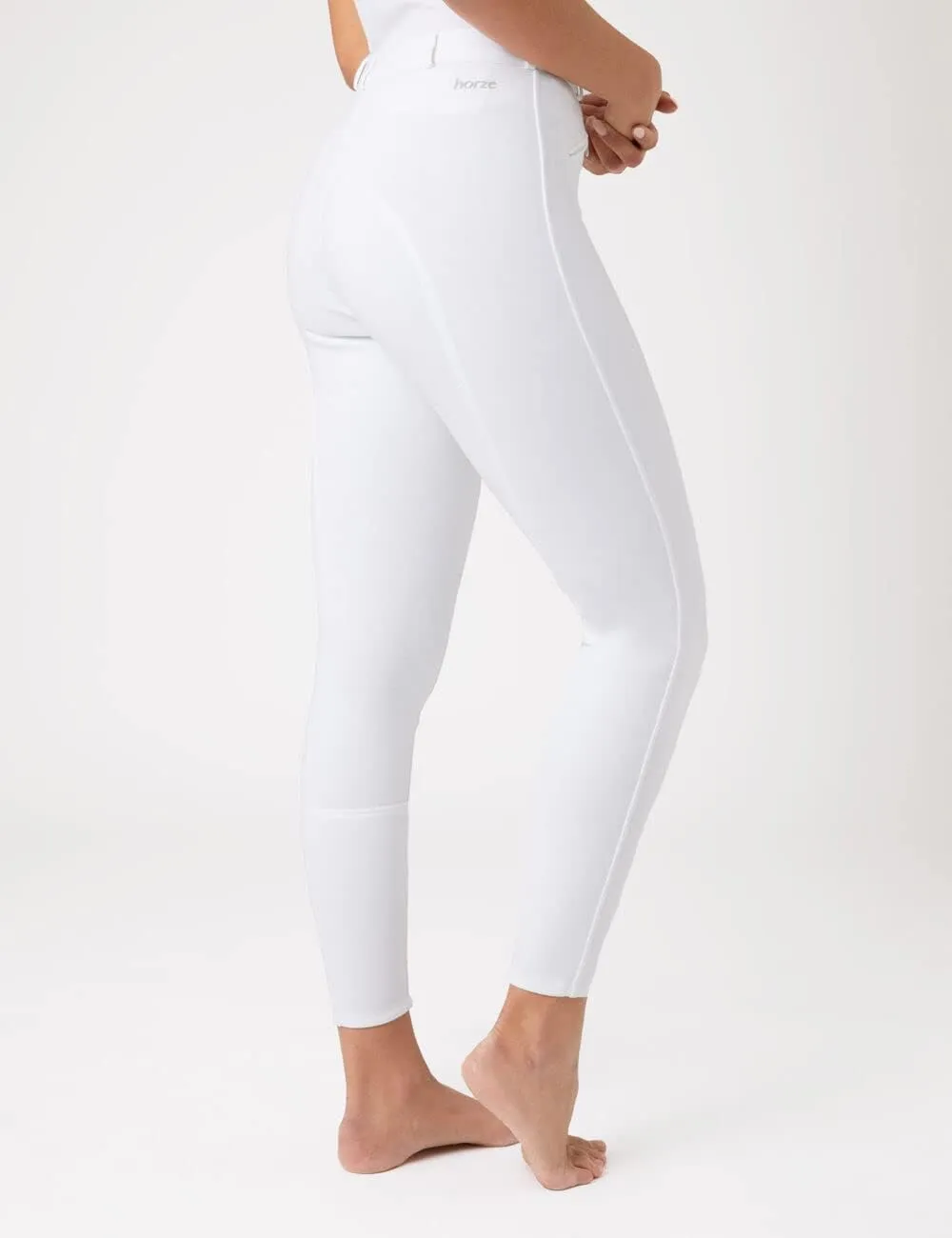 HORZE Active Women's Horse Riding Silicone Grip Full Seat Breeches | Midrise Waist with Front Pocket