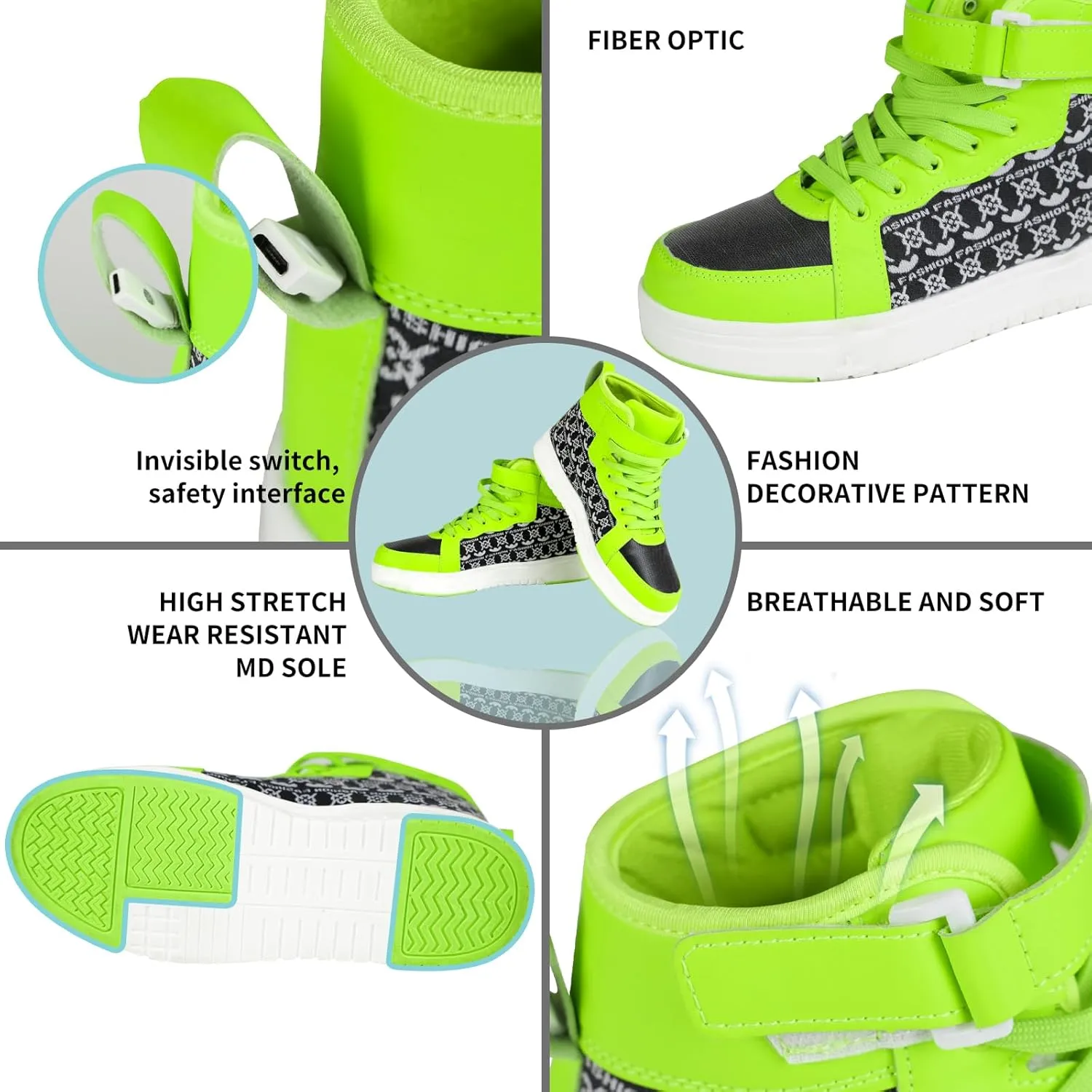 Hot Dingding Fiber Optic LED Shoes for Women Men Light Up Sneakers for Adult USB Charging Flashing Luminous Trainers Shoes
