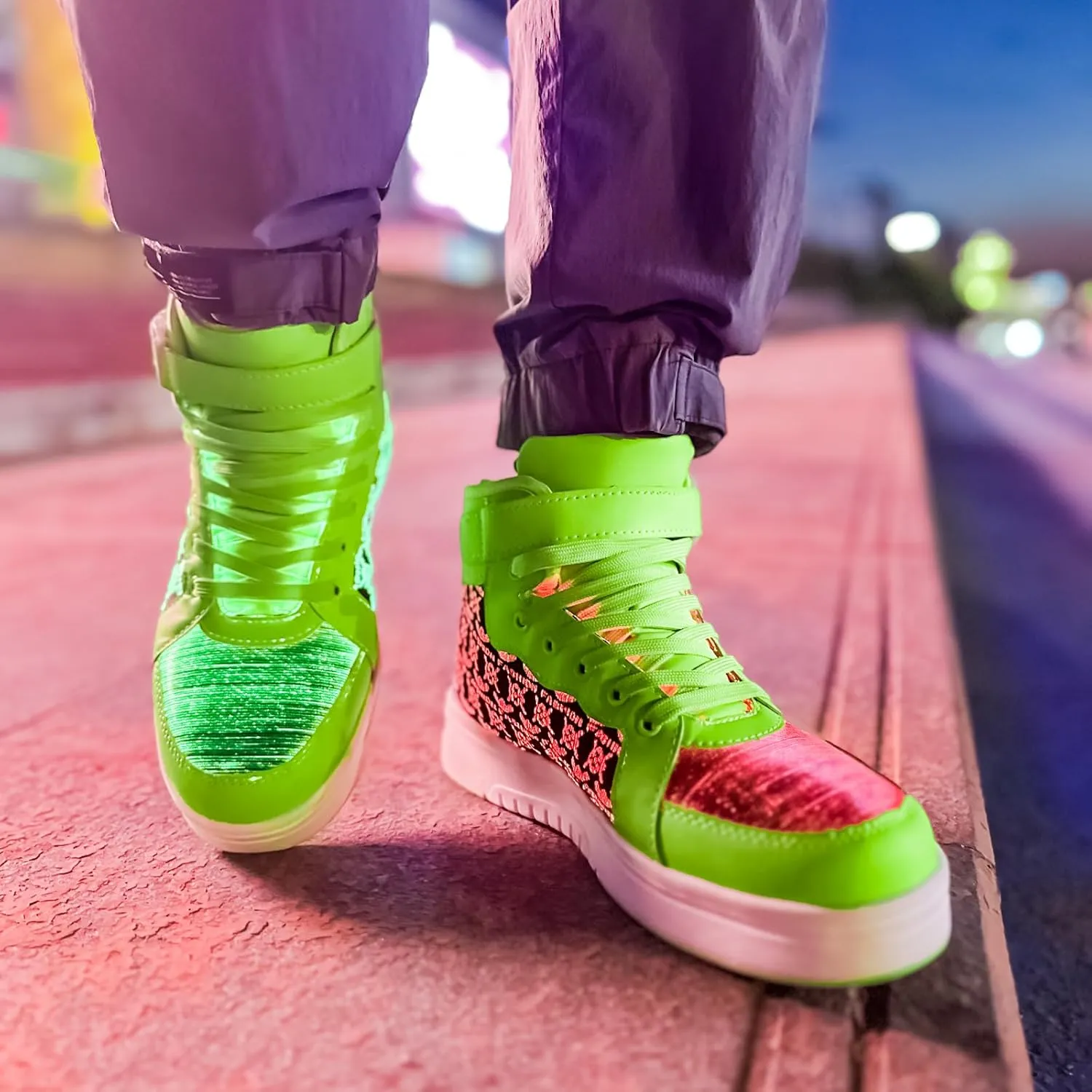Hot Dingding Fiber Optic LED Shoes for Women Men Light Up Sneakers for Adult USB Charging Flashing Luminous Trainers Shoes