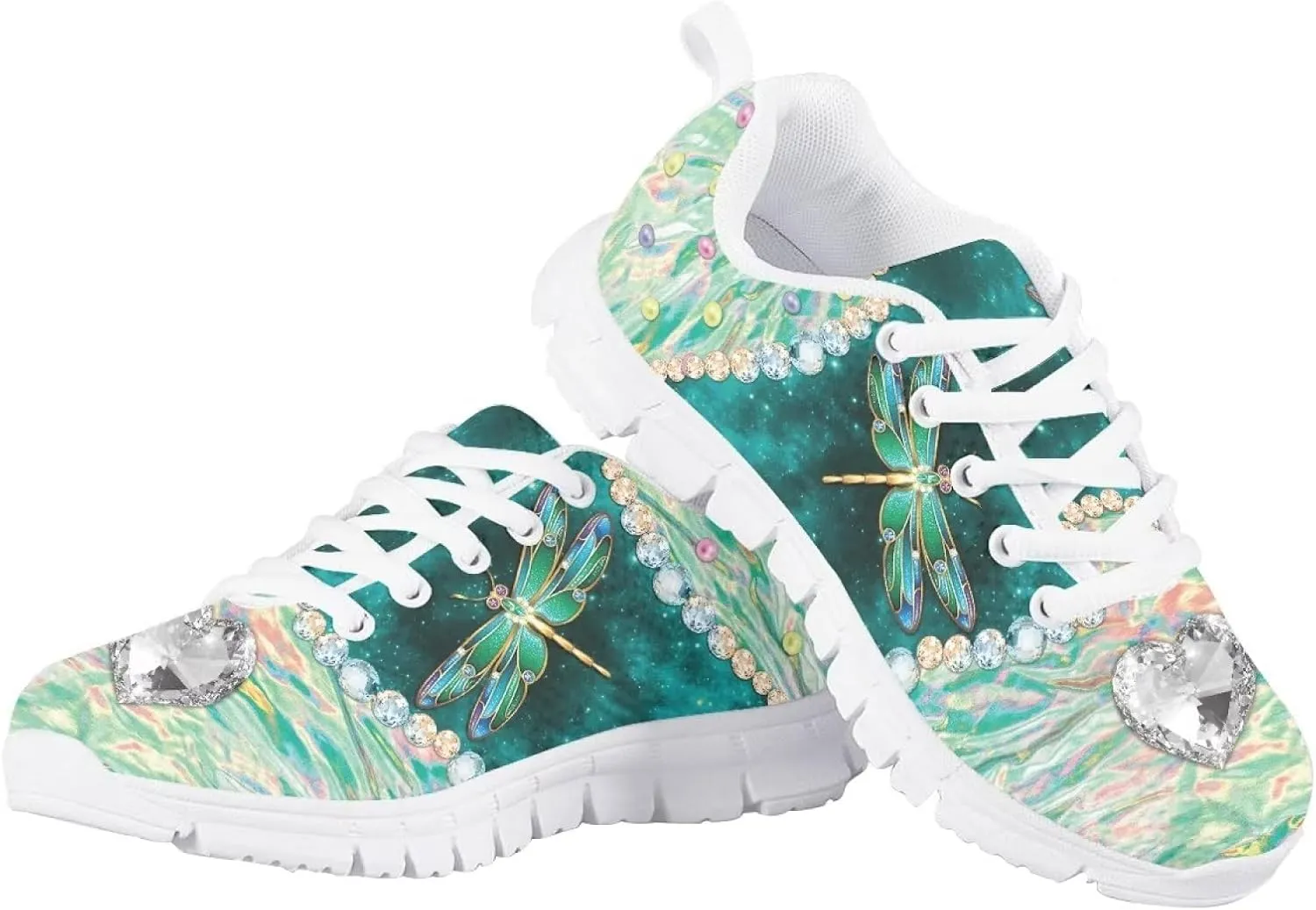 INSTANTARTS Girls Running Shoes Lace Up Mesh Sneakers for Kids Toddler Black White Sole