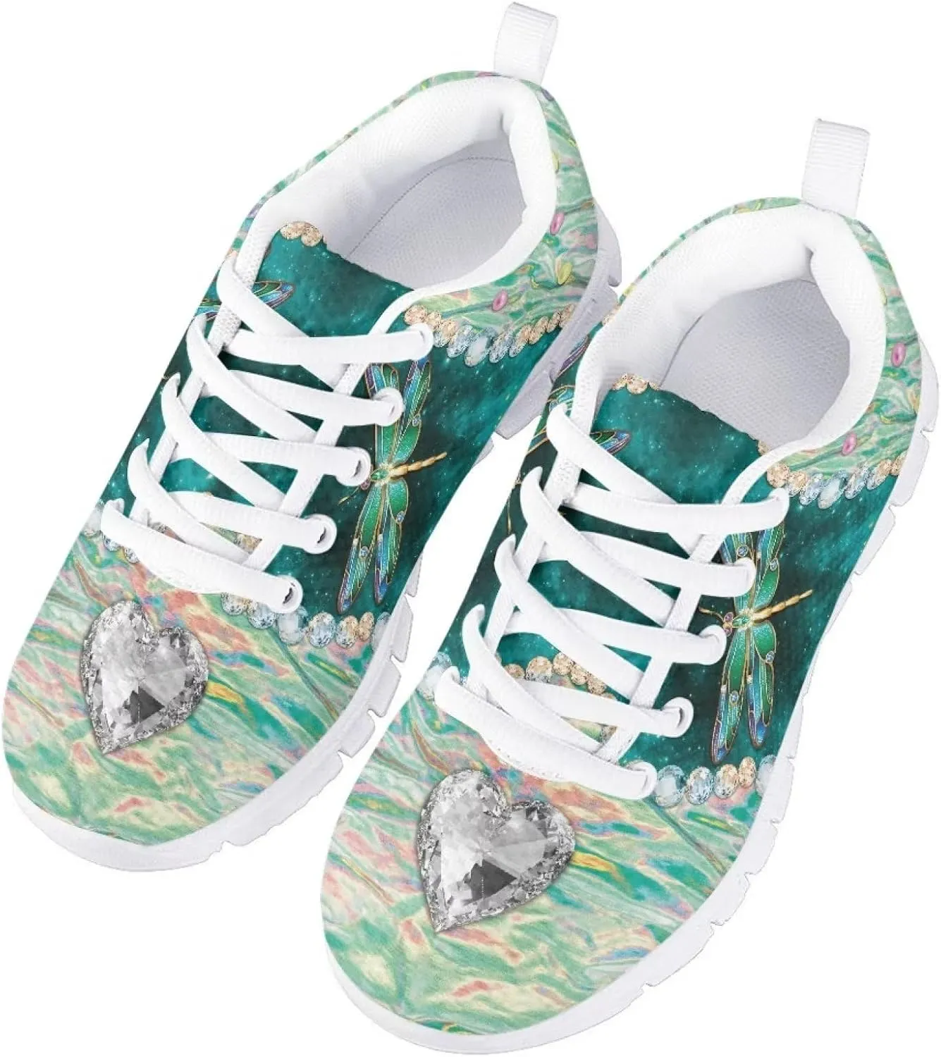 INSTANTARTS Girls Running Shoes Lace Up Mesh Sneakers for Kids Toddler Black White Sole