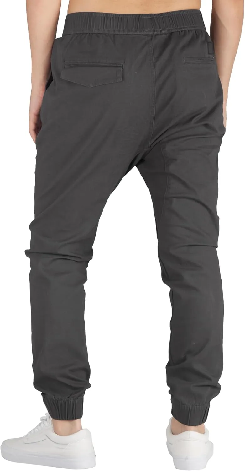 ITALYMORN Khaki Chino Joggers for Men Twill Stretch Casual Pants with Pockets