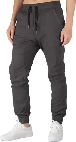 ITALYMORN Khaki Chino Joggers for Men Twill Stretch Casual Pants with Pockets
