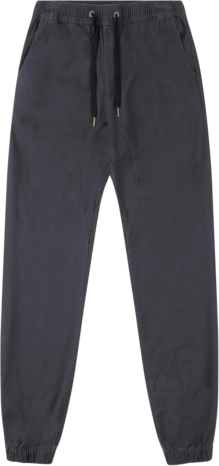 ITALYMORN Khaki Chino Joggers for Men Twill Stretch Casual Pants with Pockets