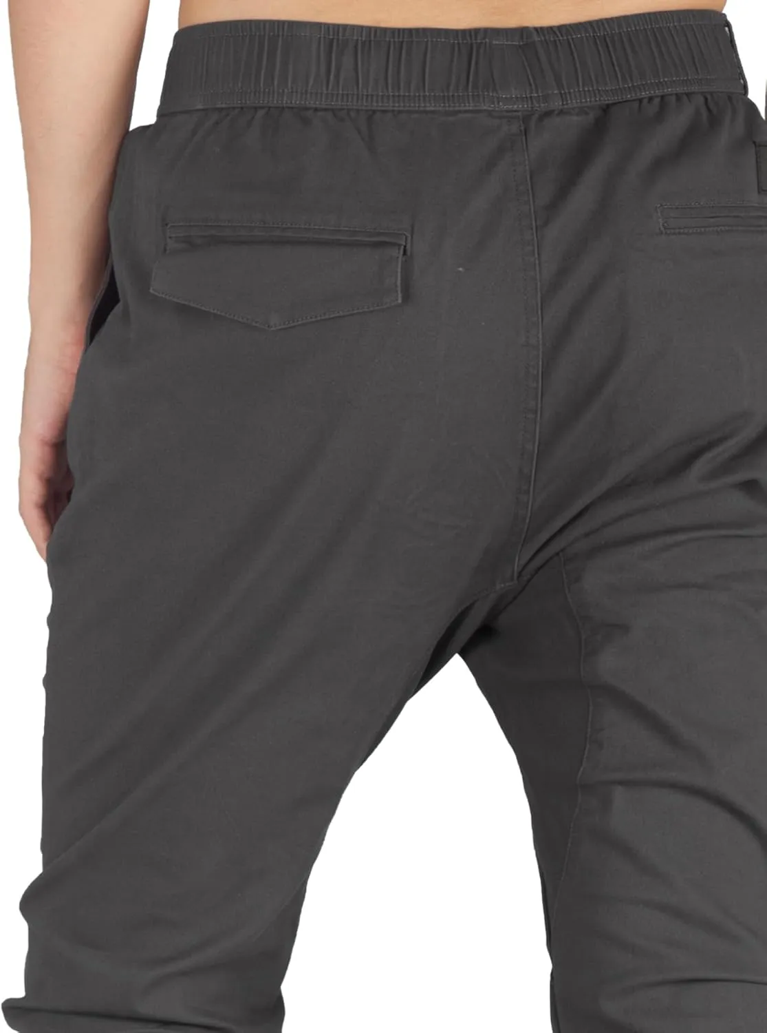 ITALYMORN Khaki Chino Joggers for Men Twill Stretch Casual Pants with Pockets