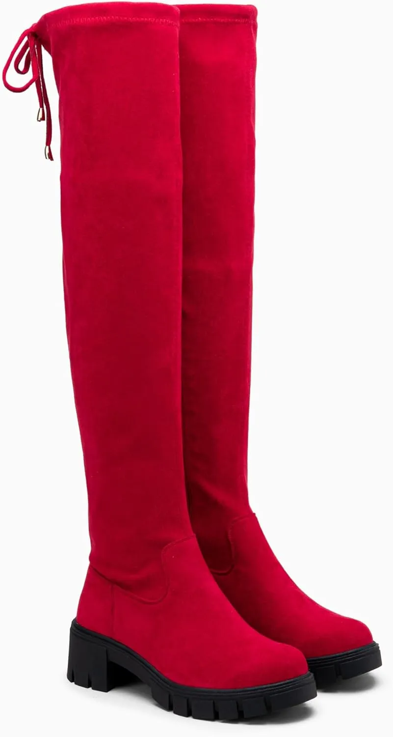 Jeossy Women's 990 Over The Knee High Boots Platform Thigh High Round Toe Long Boots