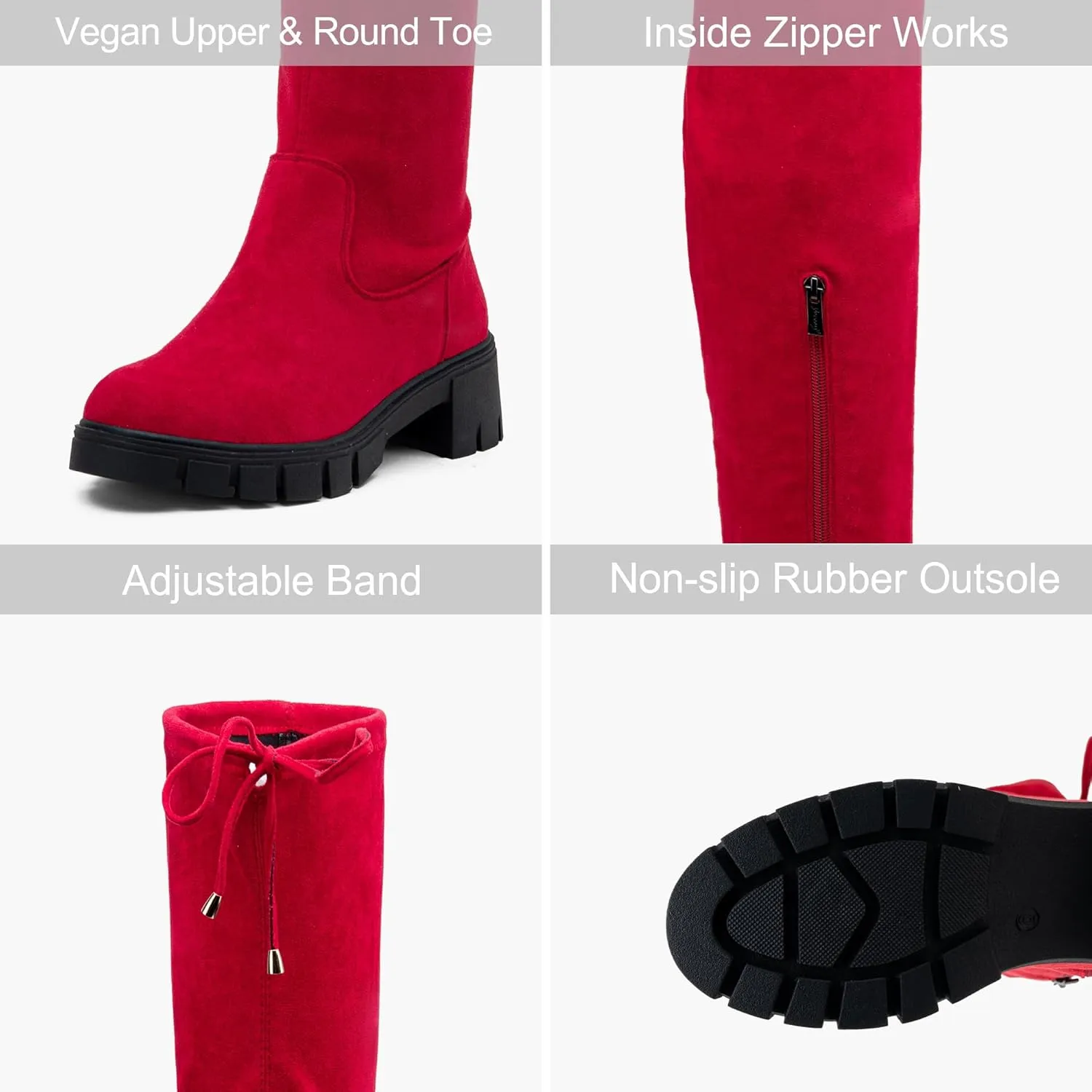 Jeossy Women's 990 Over The Knee High Boots Platform Thigh High Round Toe Long Boots