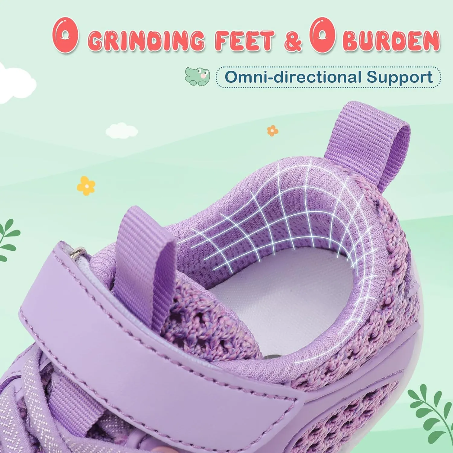 JIASUQI Toddler Shoes for Baby Girls Sneakers Barefoot Walking Shoes Running Tennis Shoes