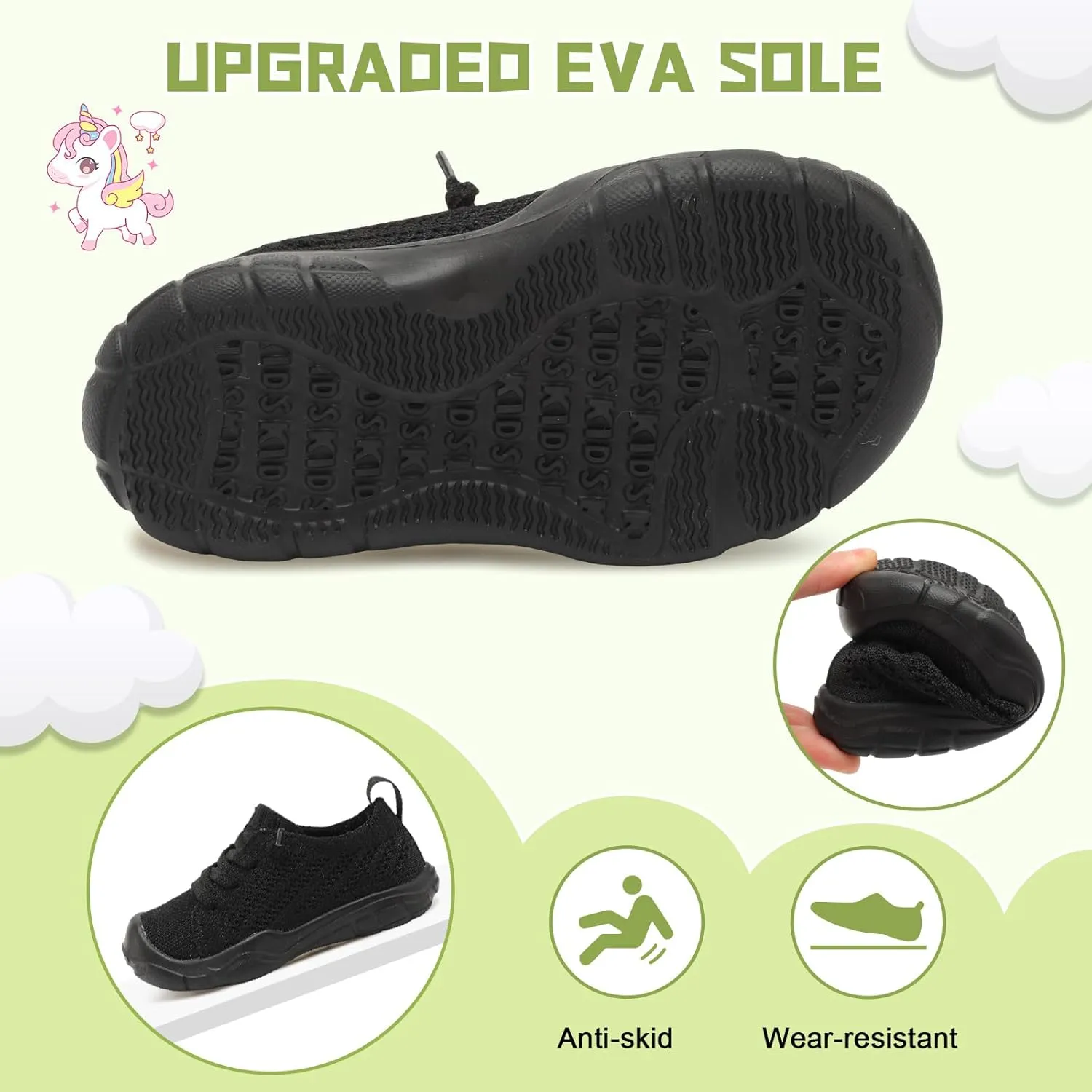 JIASUQI Toddler Shoes for Boys Girls Slip on Sneakers Wide Toe Walking Shoes Toddler Sock Shoes