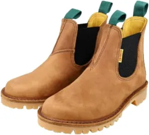 Jim Green Mens Stockman Slip On Boots Water Resistant Full Grain Leather Work or Dress Boot