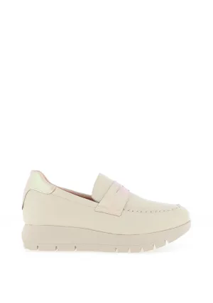 Jose Saenz Platform Loafers, Cream