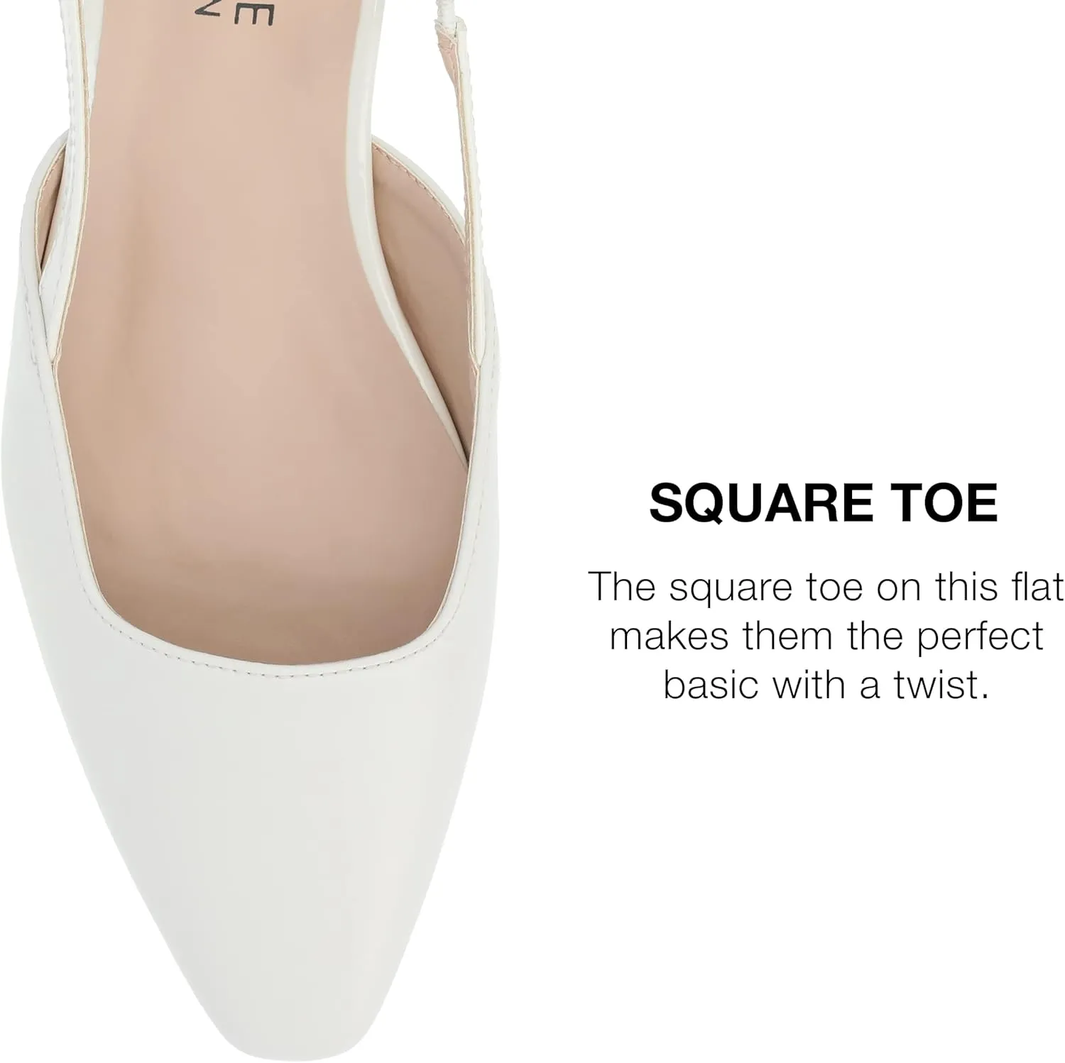 Journee Collection Womens Paislee Faux Leather Square Toe Slingbacks