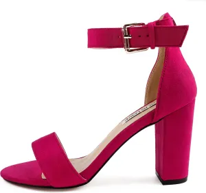 JOY IN LOVE Womens 3.5" Chunky Block High Heels Ankle Strap Heeled Sandals