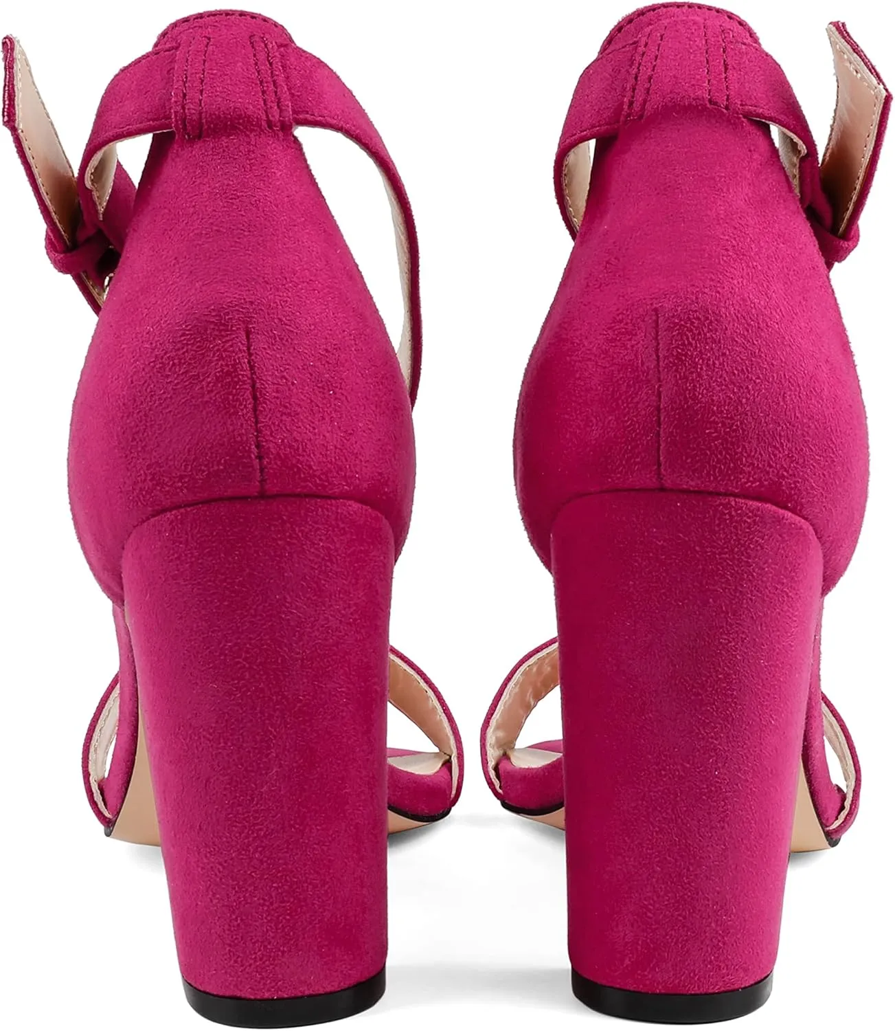 JOY IN LOVE Womens 3.5" Chunky Block High Heels Ankle Strap Heeled Sandals
