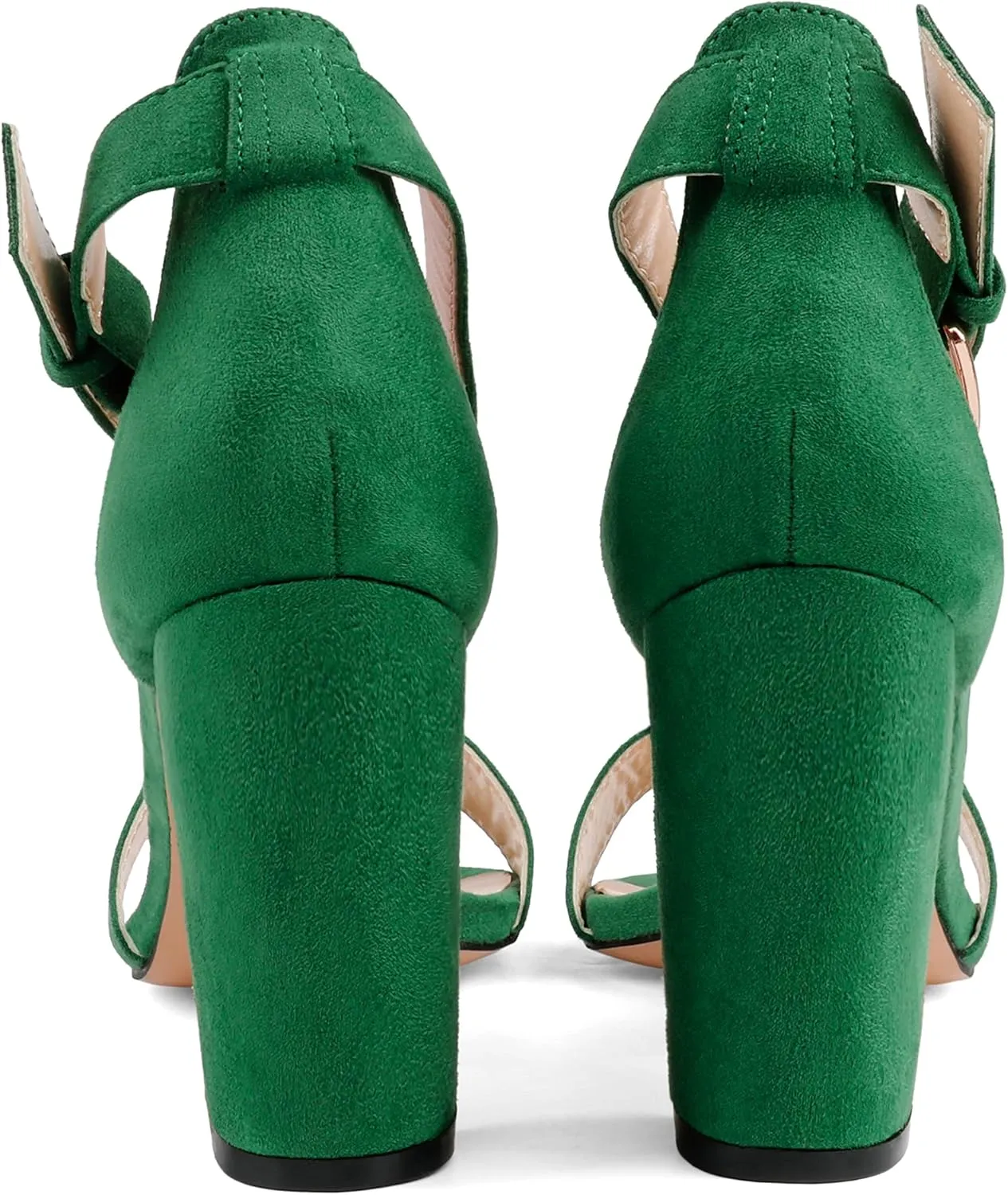 JOY IN LOVE Womens 3.5" Chunky Block High Heels Ankle Strap Heeled Sandals