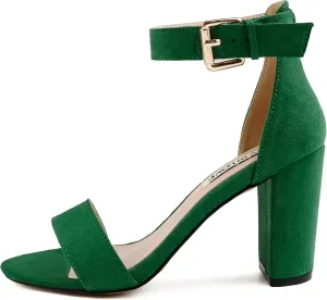 JOY IN LOVE Womens 3.5" Chunky Block High Heels Ankle Strap Heeled Sandals
