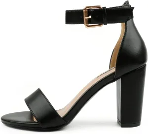 JOY IN LOVE Womens 3.5" Chunky Block High Heels Ankle Strap Heeled Sandals