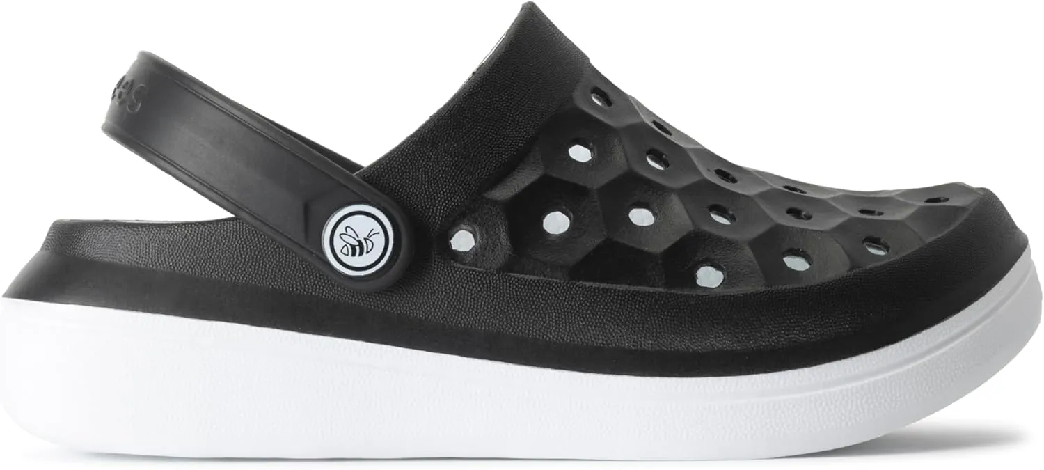 Joybees Kids Varsity Clog - Black/White - Child 6
