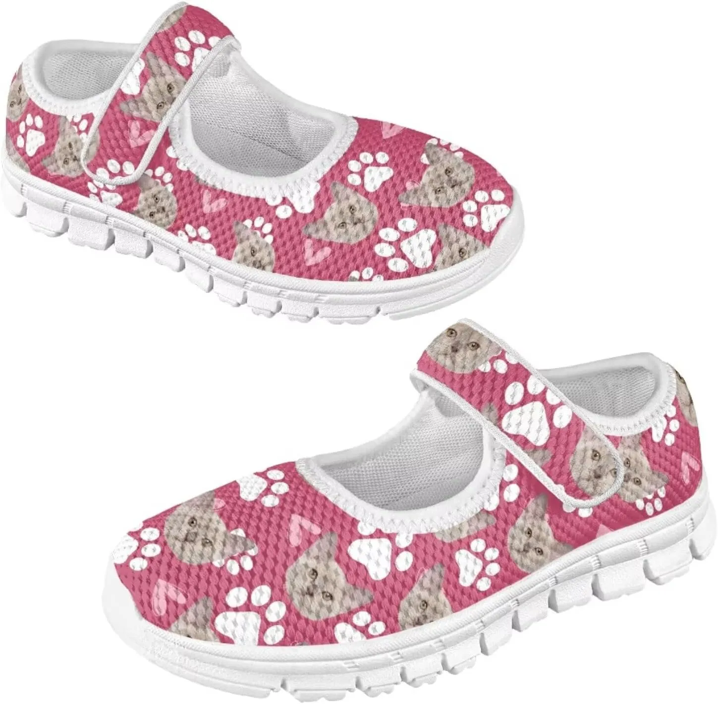 JoyLamoria Cute Axolotl Girls Flats Sneakers Pink Mary Jane Shoes Toddler and Little Girls Dress Shoes Slip on School Uniform Shoes