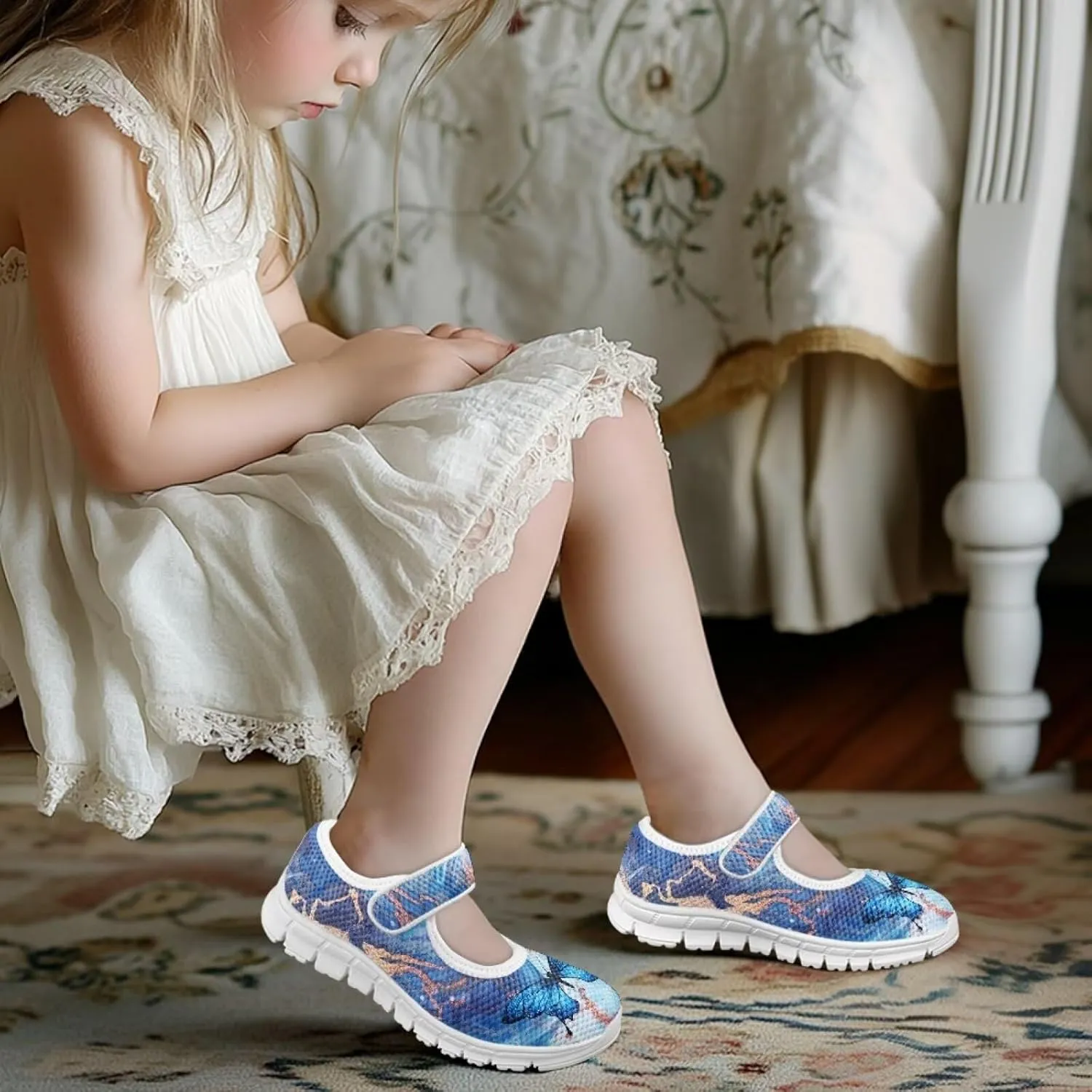 JoyLamoria Cute Axolotl Girls Flats Sneakers Pink Mary Jane Shoes Toddler and Little Girls Dress Shoes Slip on School Uniform Shoes
