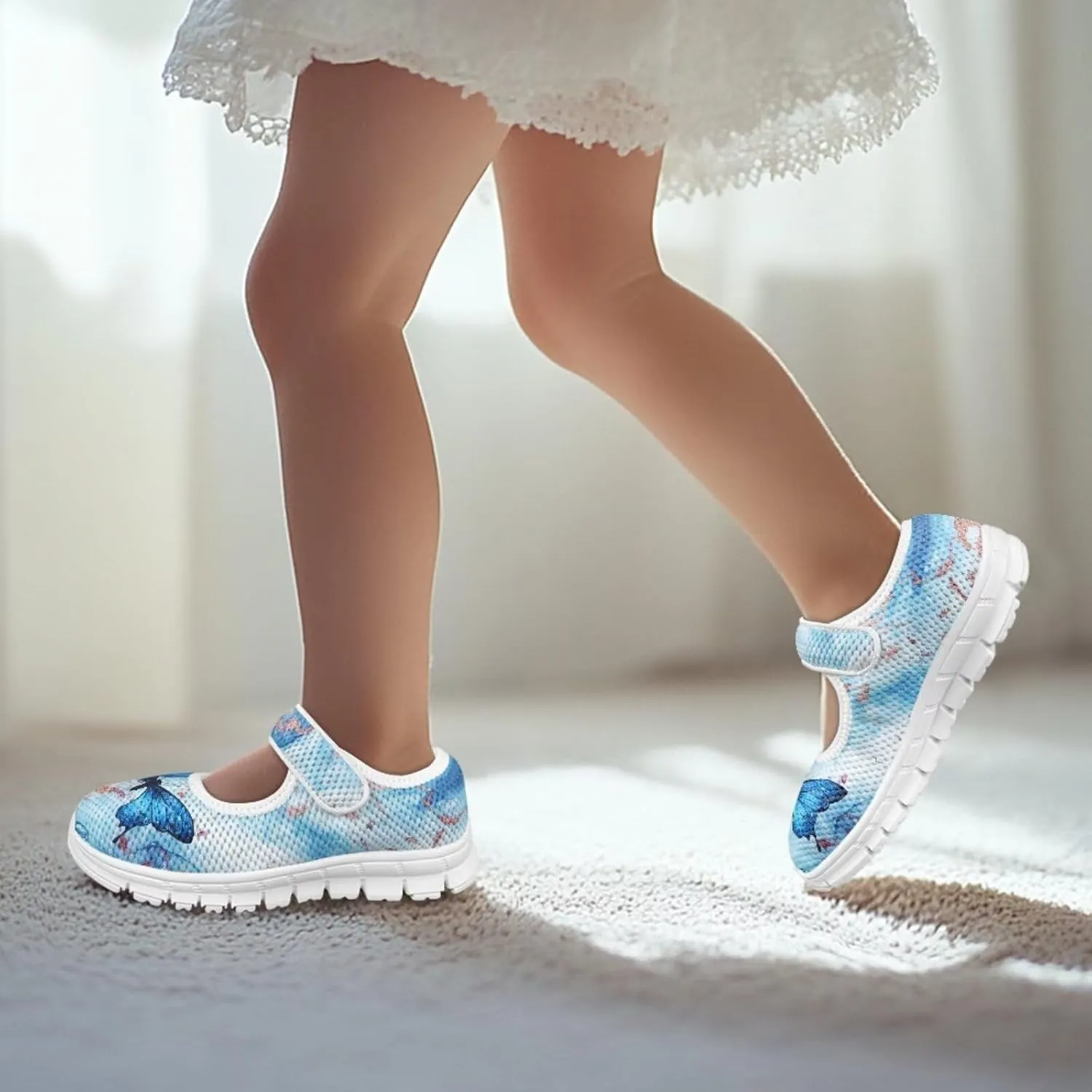 JoyLamoria Cute Axolotl Girls Flats Sneakers Pink Mary Jane Shoes Toddler and Little Girls Dress Shoes Slip on School Uniform Shoes