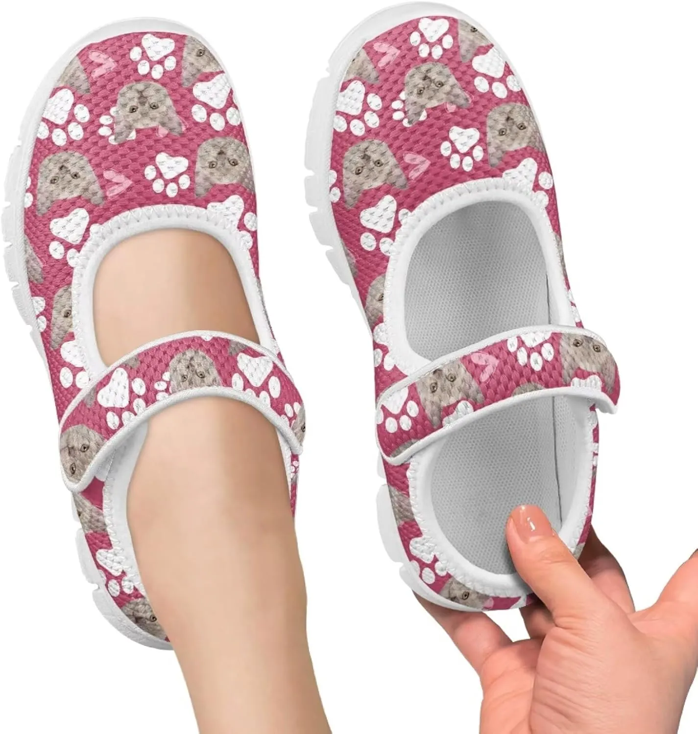 JoyLamoria Cute Axolotl Girls Flats Sneakers Pink Mary Jane Shoes Toddler and Little Girls Dress Shoes Slip on School Uniform Shoes