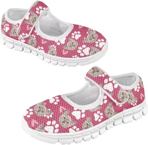 JoyLamoria Cute Axolotl Girls Flats Sneakers Pink Mary Jane Shoes Toddler and Little Girls Dress Shoes Slip on School Uniform Shoes
