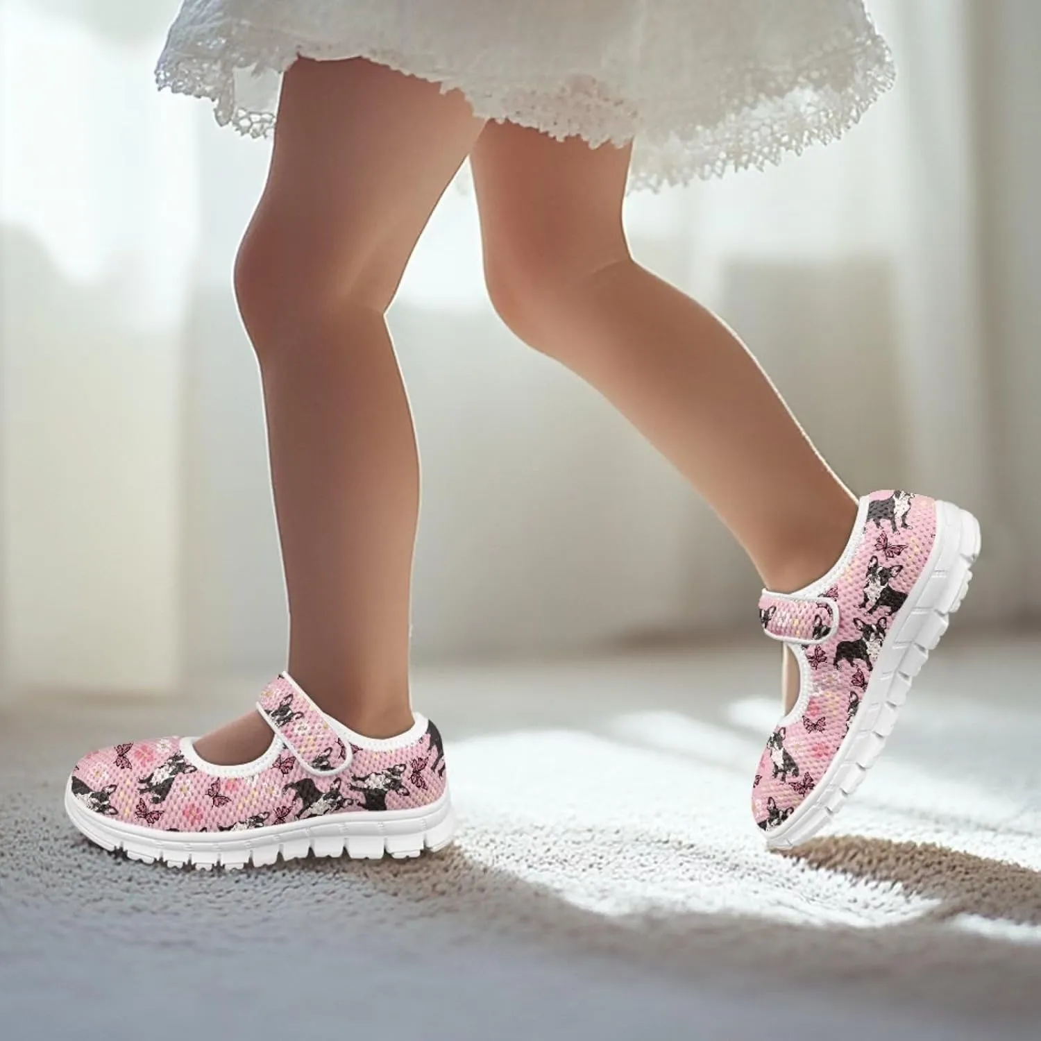 JoyLamoria Funny Axolotl Print Toddler Girls Shoes Slip on Mary Jane Shoes Prinscess Dress Flats,11-2.5