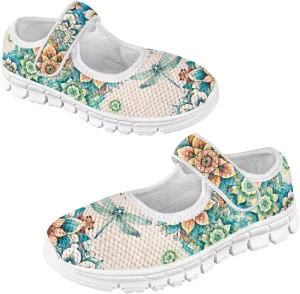 JoyLamoria Funny Axolotl Print Toddler Girls Shoes Slip on Mary Jane Shoes Prinscess Dress Flats,11-2.5
