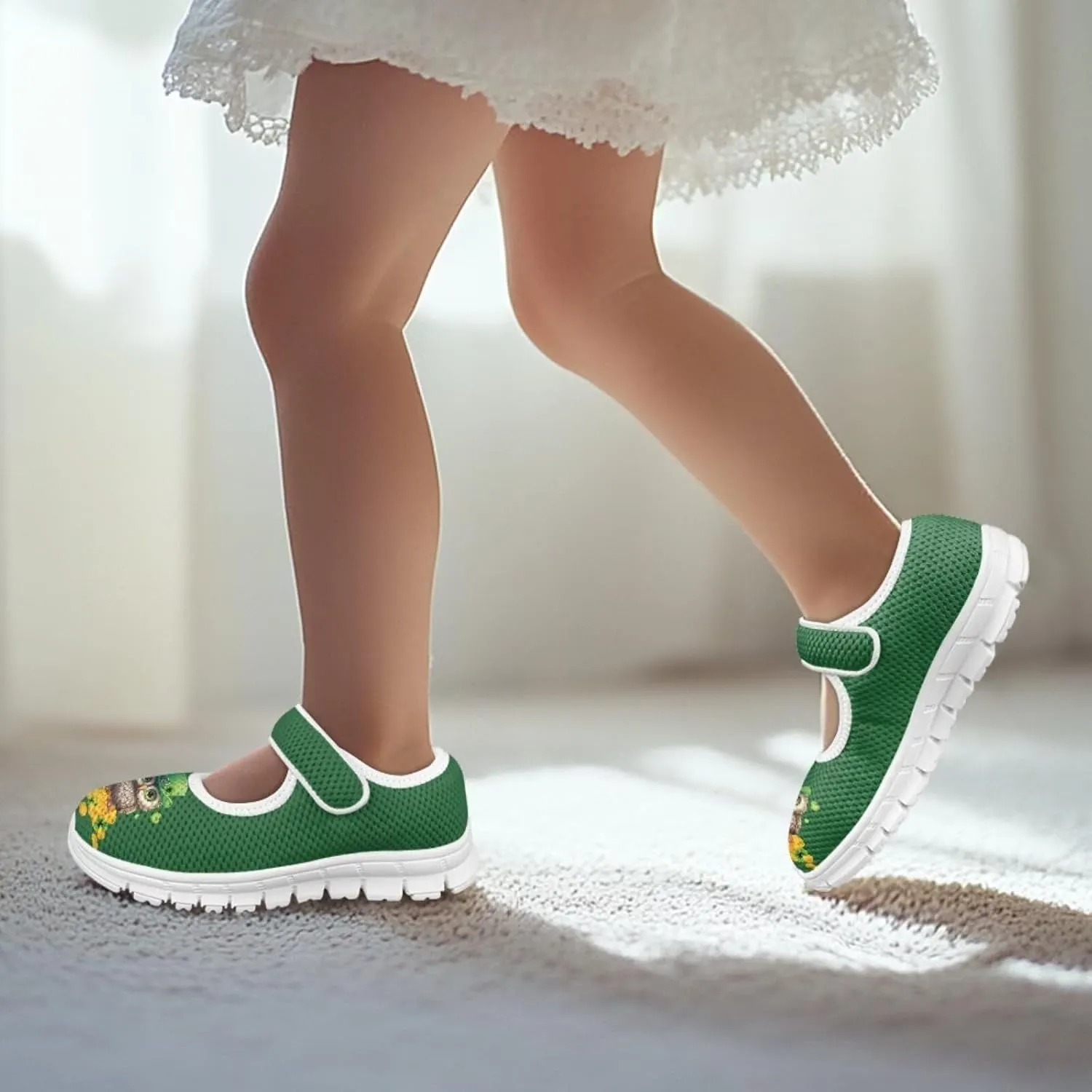 JoyLamoria Funny Axolotl Print Toddler Girls Shoes Slip on Mary Jane Shoes Prinscess Dress Flats,11-2.5