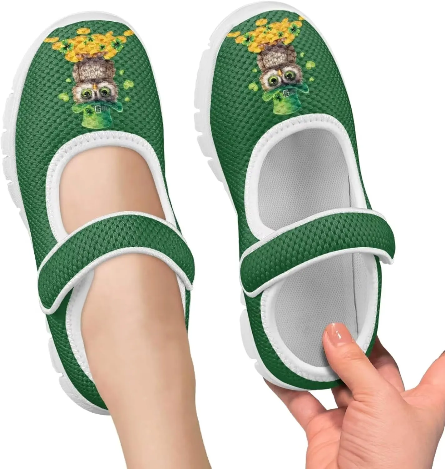 JoyLamoria Funny Axolotl Print Toddler Girls Shoes Slip on Mary Jane Shoes Prinscess Dress Flats,11-2.5