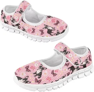 JoyLamoria Funny Axolotl Print Toddler Girls Shoes Slip on Mary Jane Shoes Prinscess Dress Flats,11-2.5
