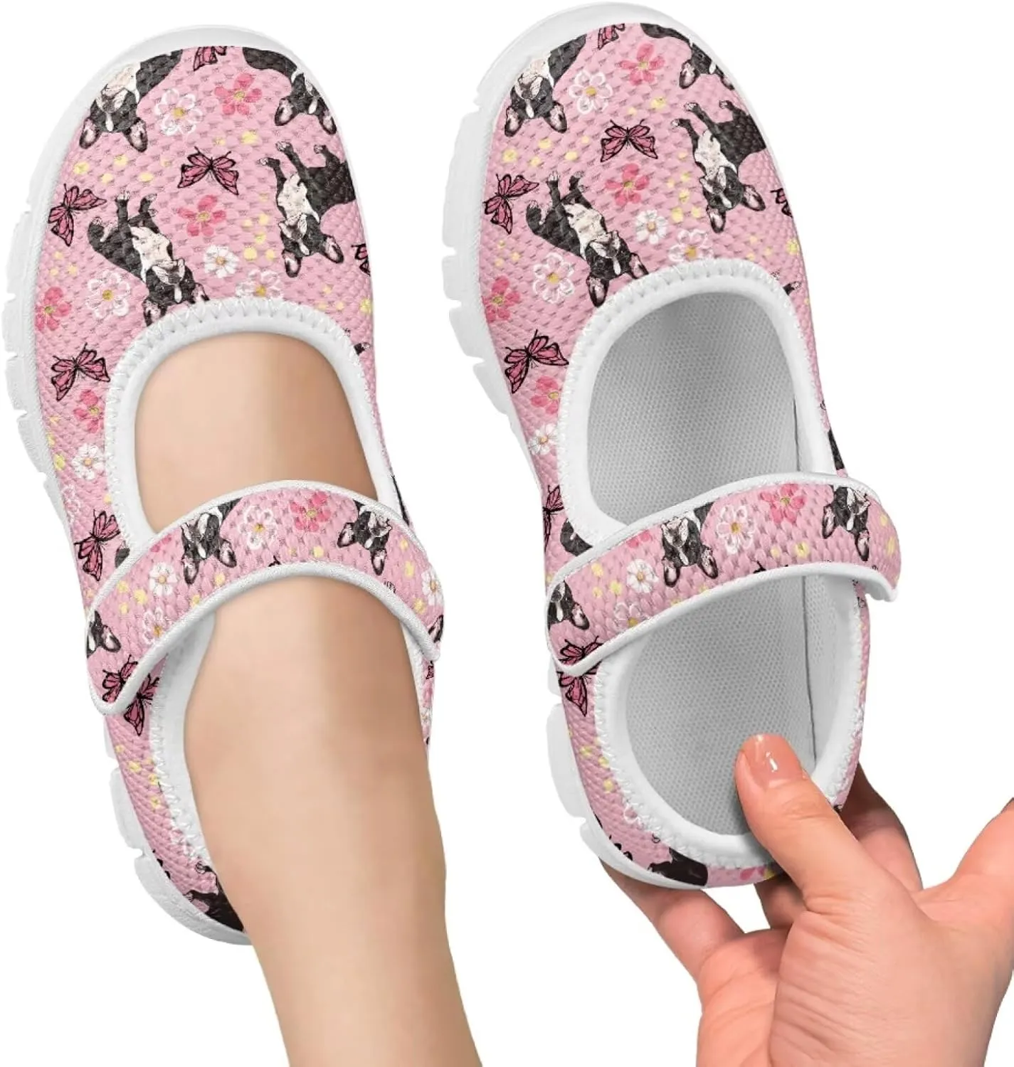 JoyLamoria Funny Axolotl Print Toddler Girls Shoes Slip on Mary Jane Shoes Prinscess Dress Flats,11-2.5