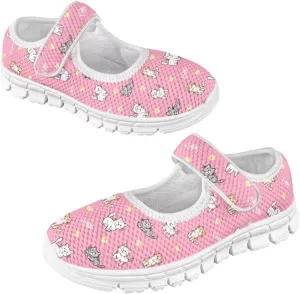 JoyLamoria Little Girls Mary Jane Shoes Cute Cat Dress Shoes for Toddler Girls Ballet Flats Party School Uniform Shoes