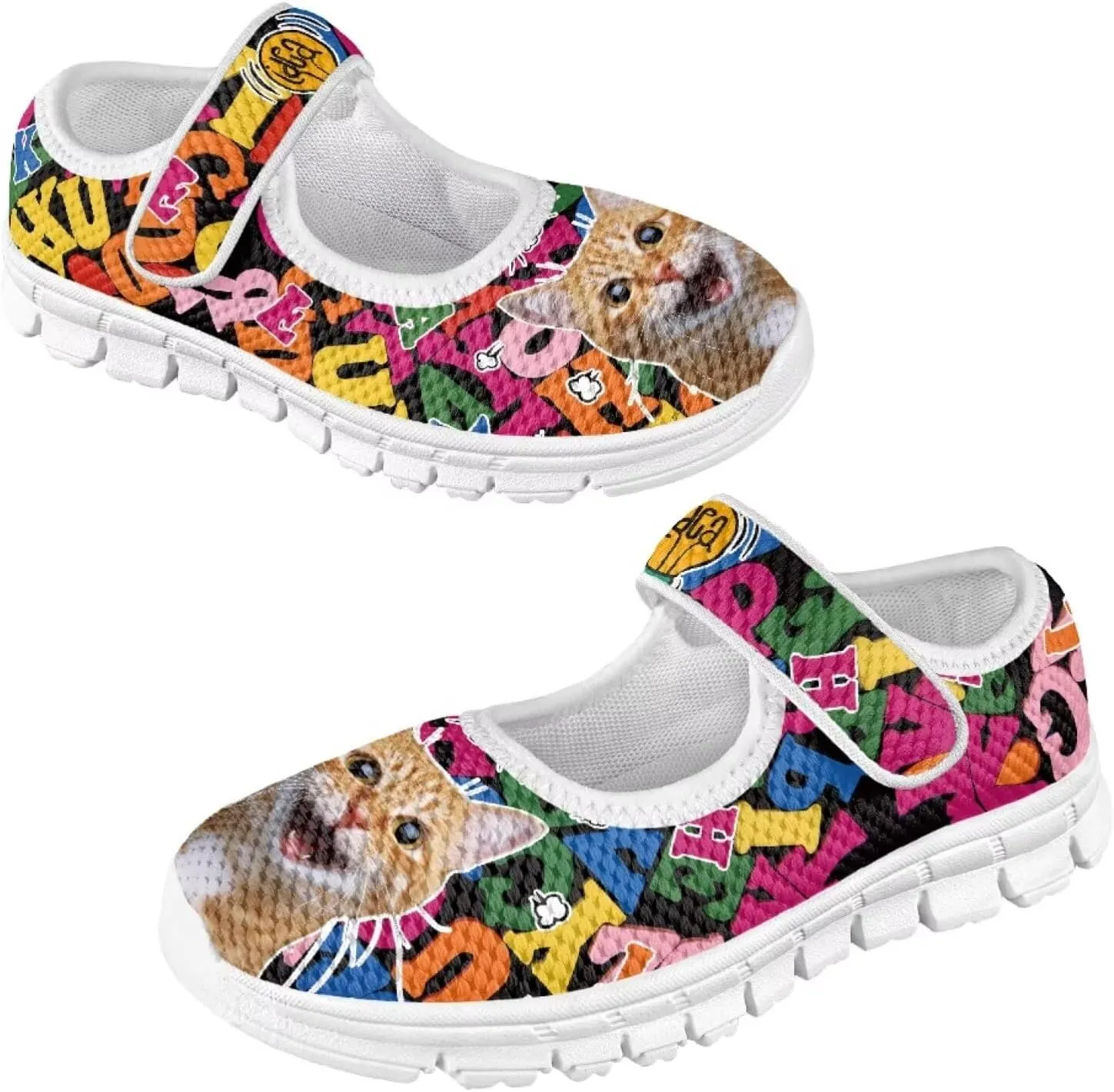 JoyLamoria Little Girls Mary Jane Shoes Cute Cat Dress Shoes for Toddler Girls Ballet Flats Party School Uniform Shoes