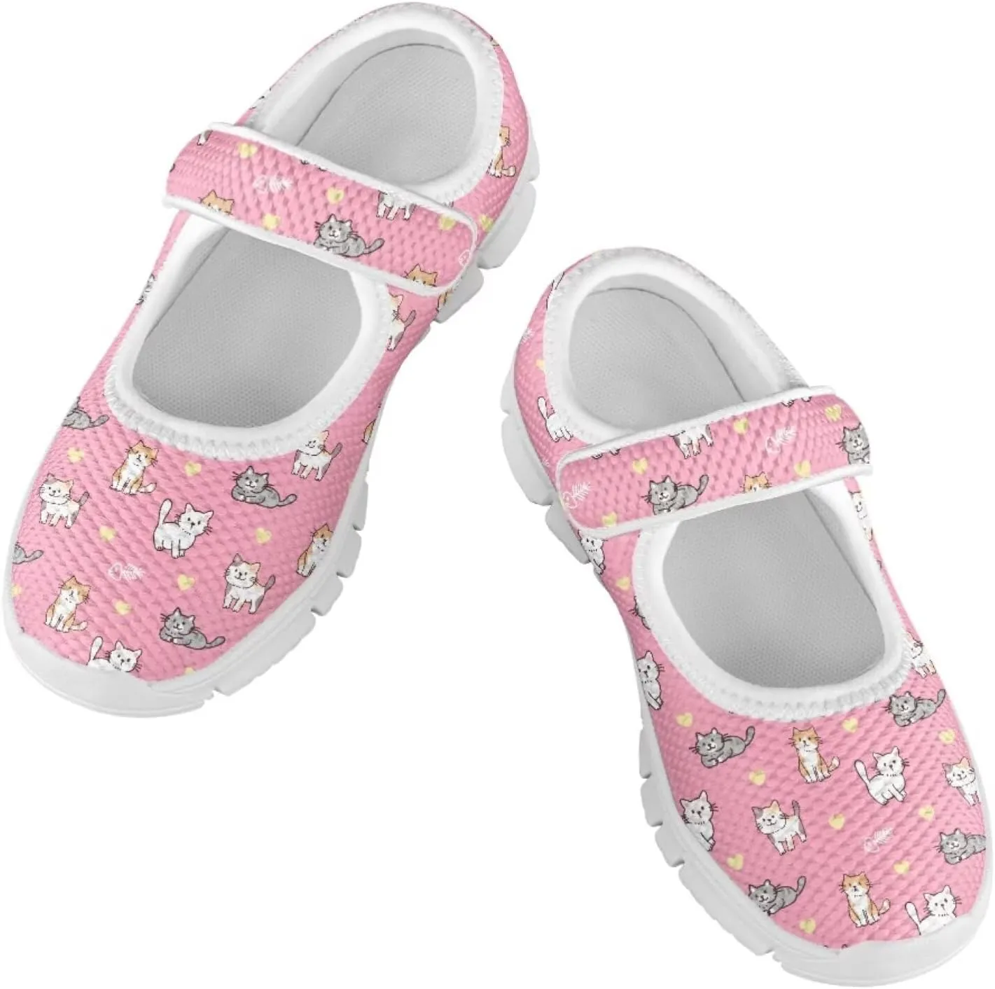 JoyLamoria Little Girls Mary Jane Shoes Cute Cat Dress Shoes for Toddler Girls Ballet Flats Party School Uniform Shoes