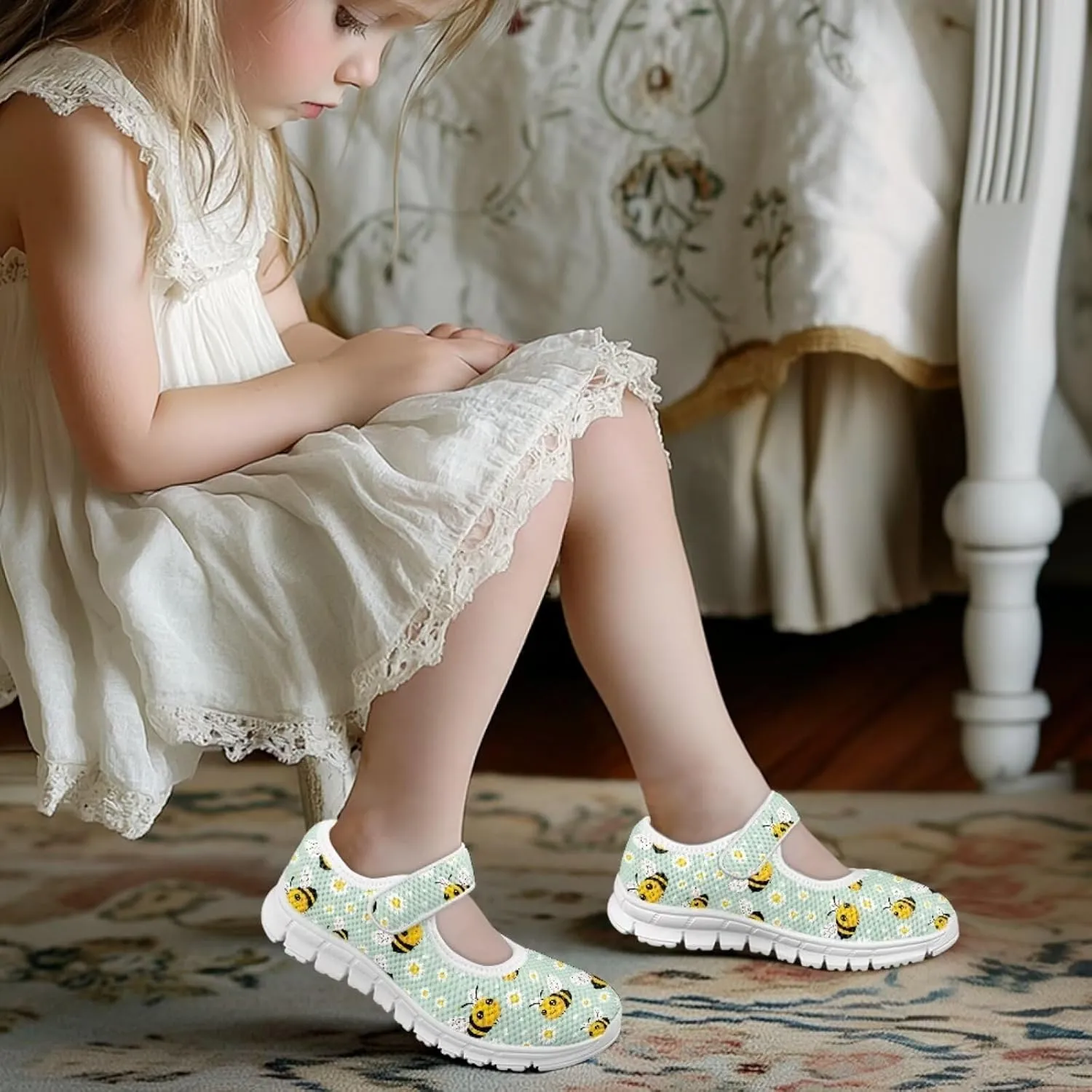 JoyLamoria Pink Pig Girls Cute Mary Jane Flats School Uniform Shoes Slip on Comfort Sneakers for Toddler/Little Kid/Big Kid