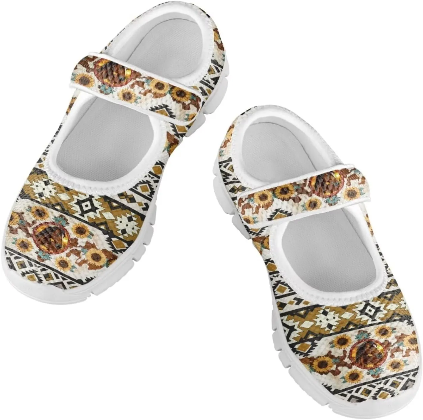JoyLamoria White Cow Print Toddler Girls Mary Jane Shoes Girls Cute Ballet Dress Shoes School Uniform Flats Sneakers for Kids